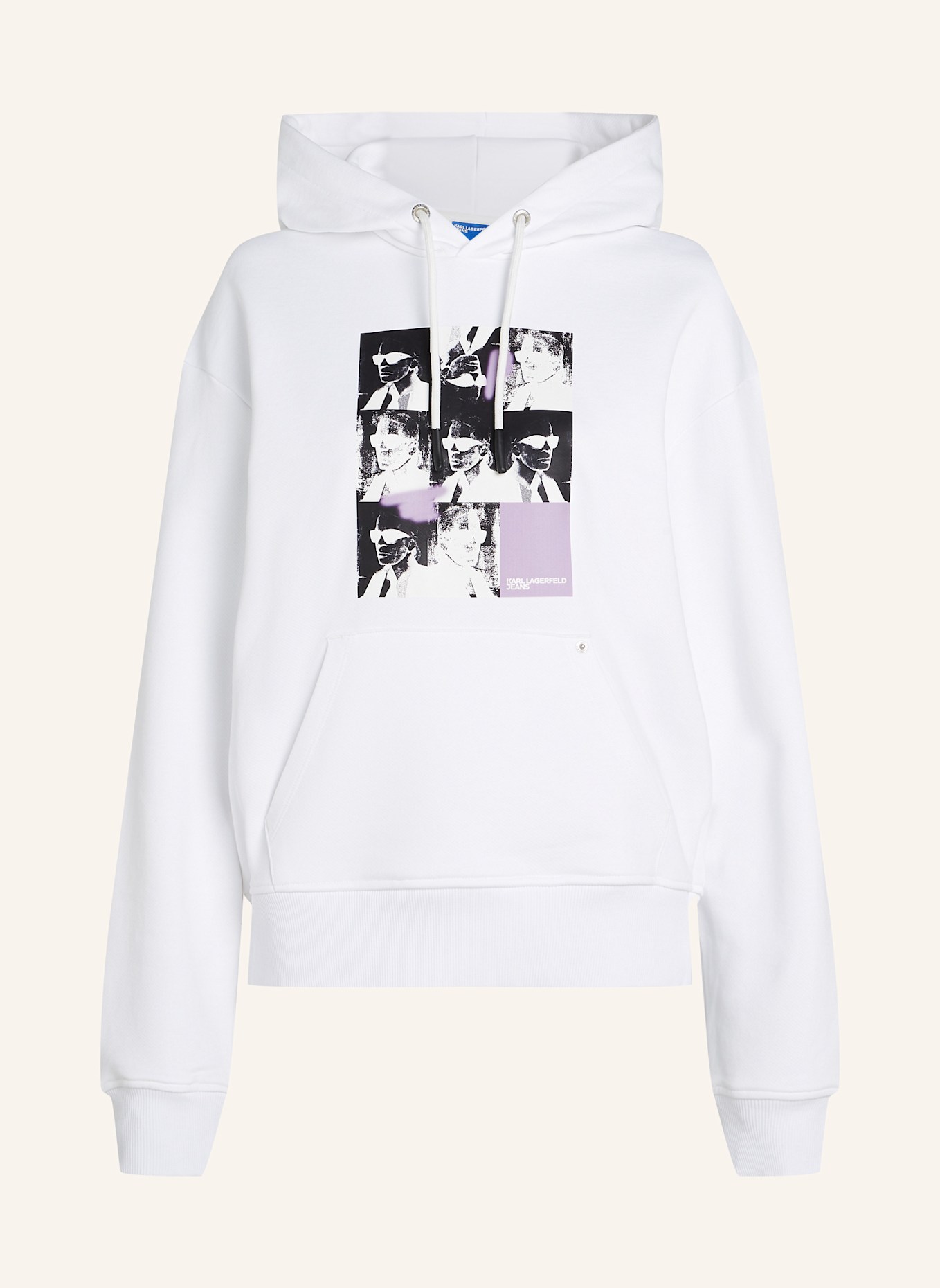 KARL LAGERFELD JEANS Hoodie: WEISS