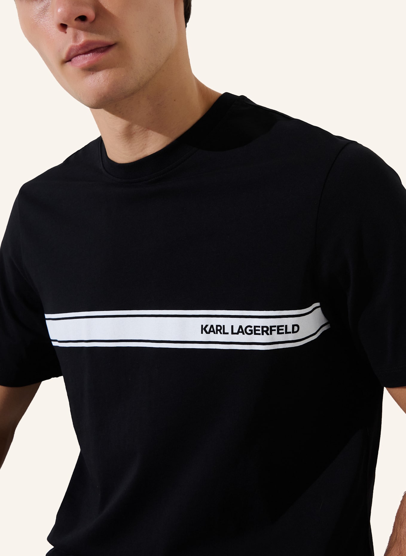 KARL LAGERFELD Strandbekleidung Top: SCHWARZ