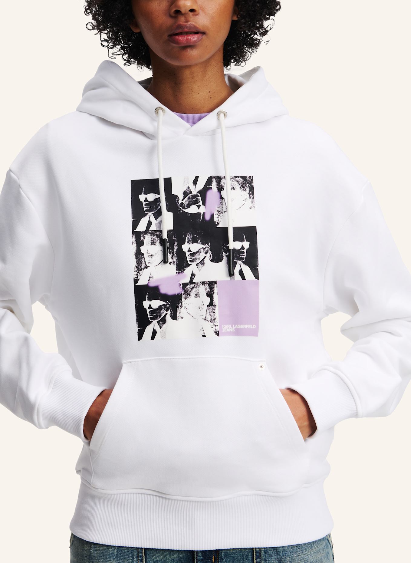 KARL LAGERFELD JEANS Hoodie: WEISS