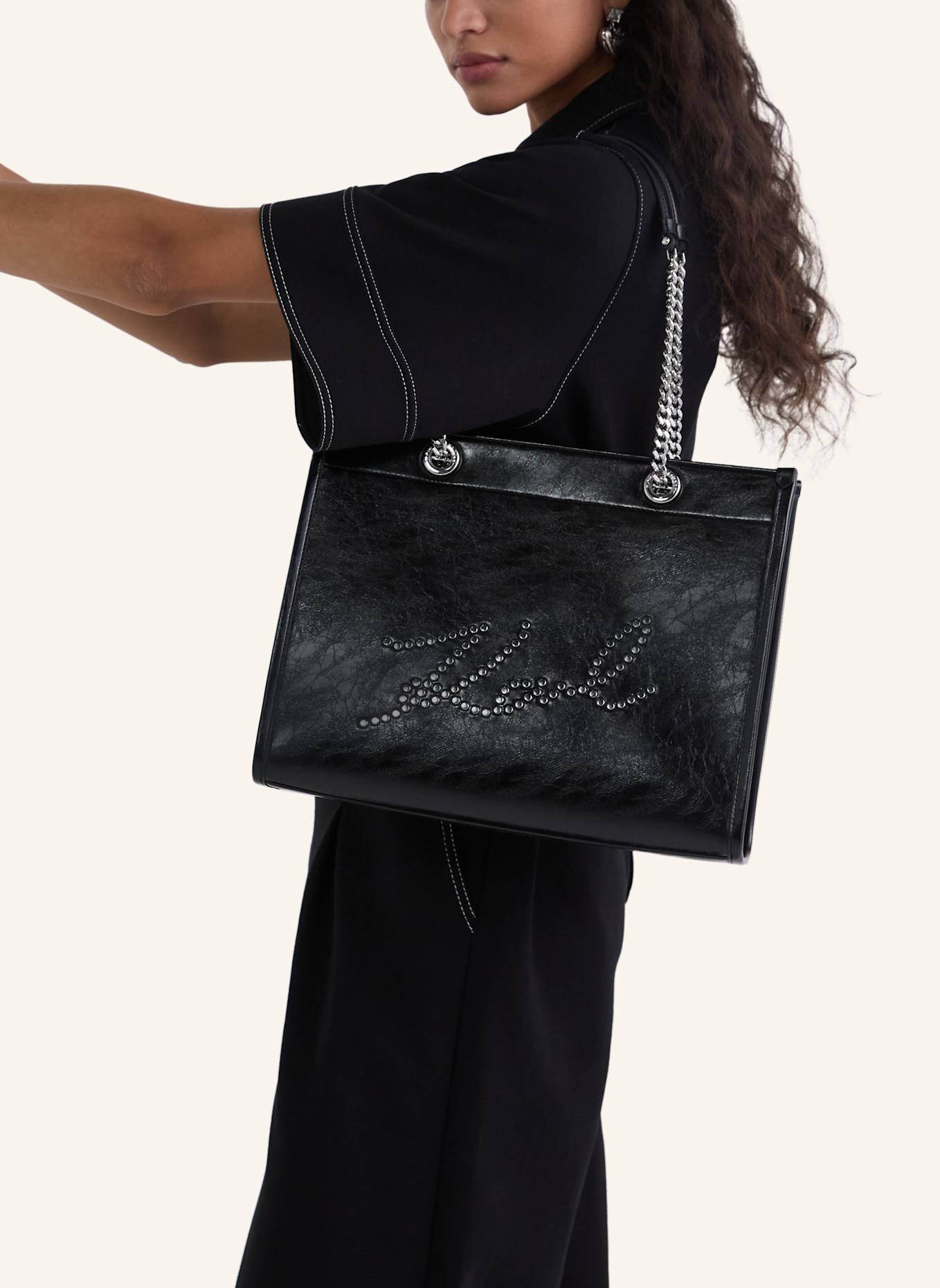 KARL LAGERFELD Handtasche: SCHWARZ