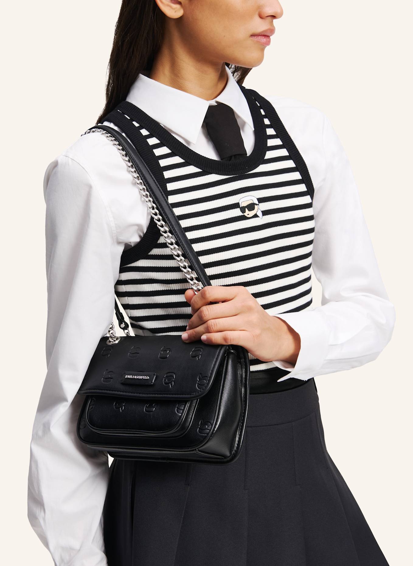 KARL LAGERFELD Schultertasche: SCHWARZ