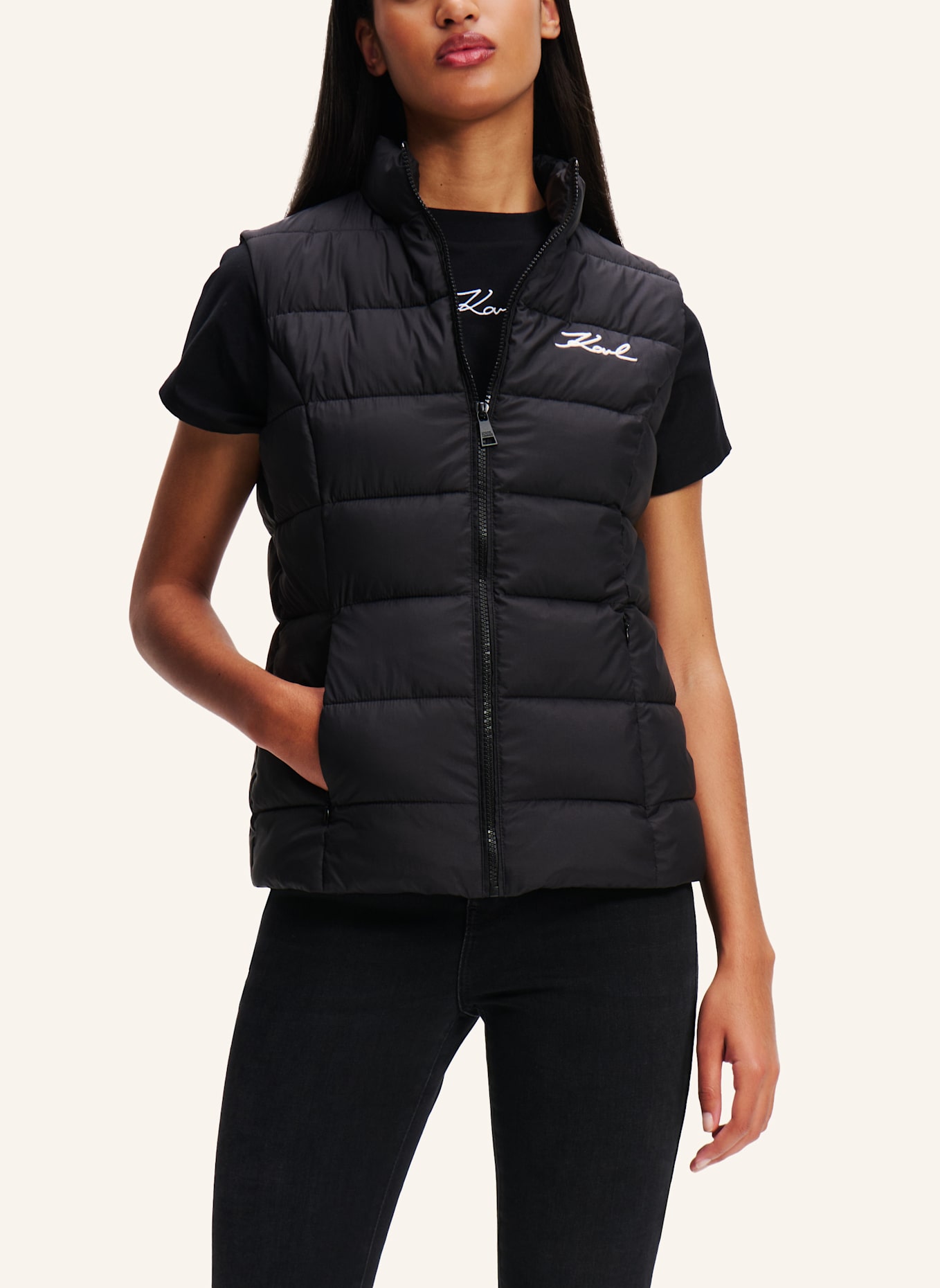 KARL LAGERFELD Weste: SCHWARZ