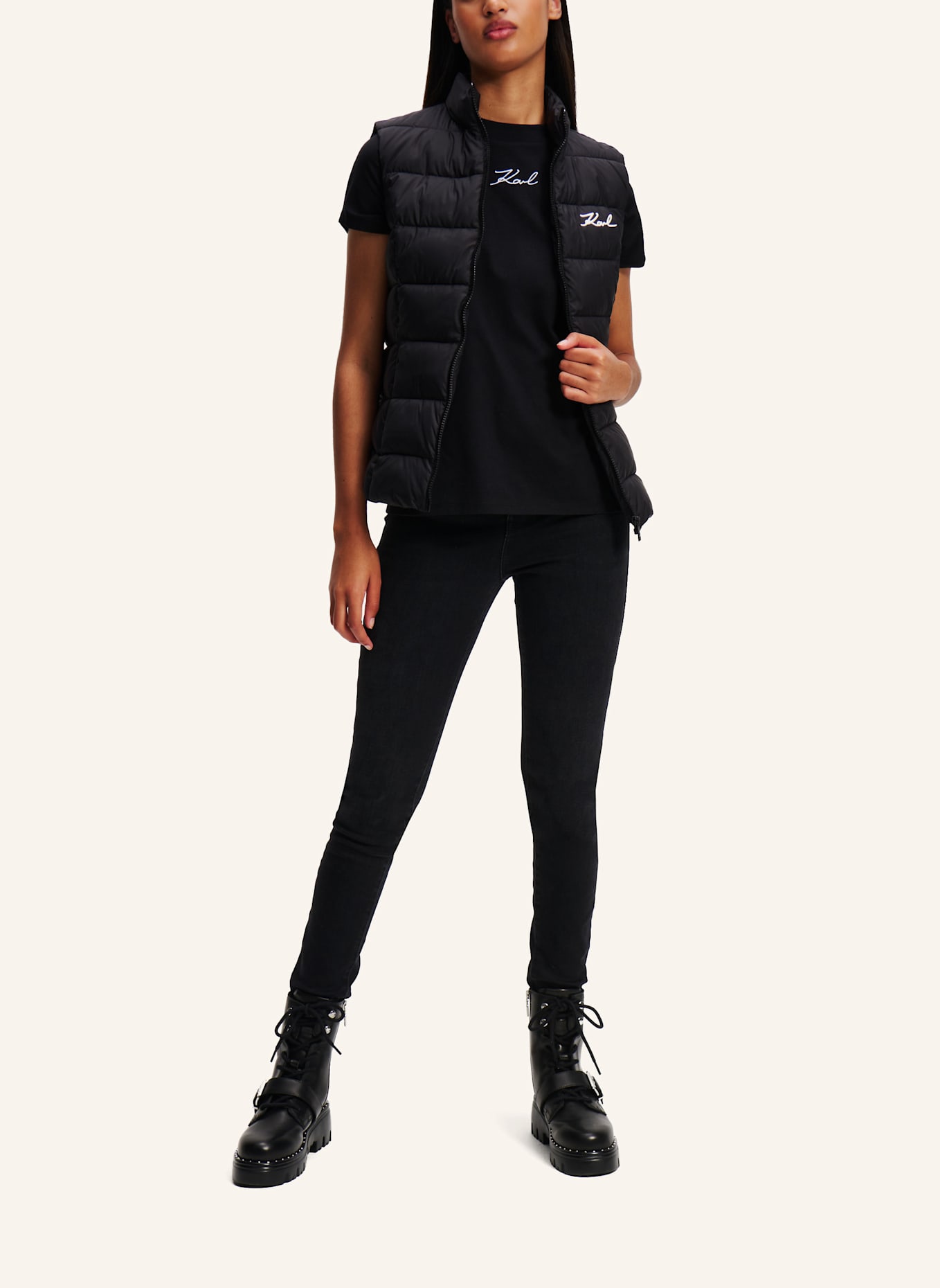 KARL LAGERFELD Weste: SCHWARZ