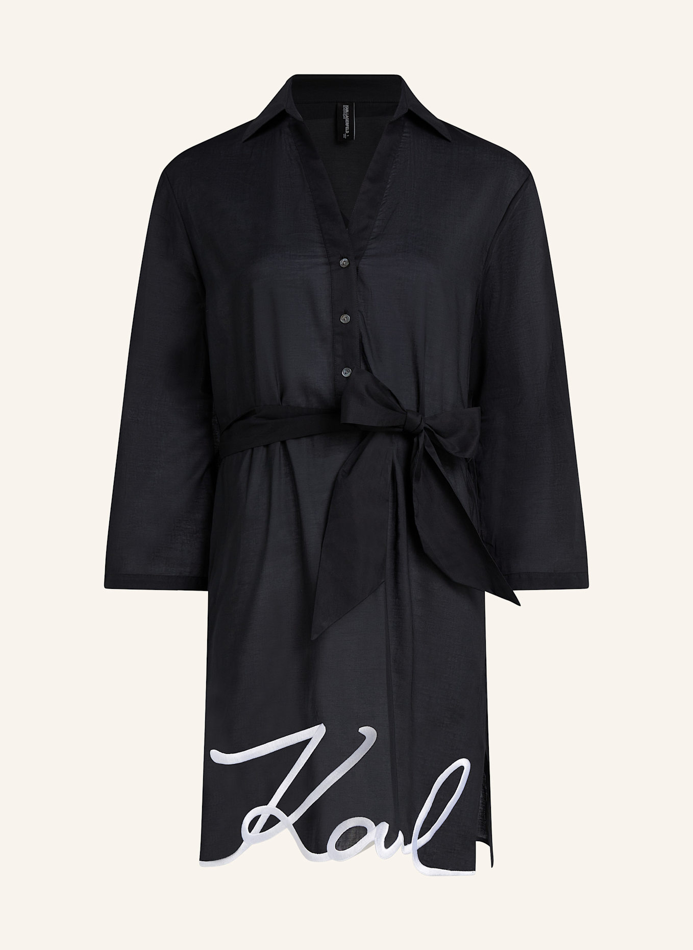 KARL LAGERFELD Strandkleid: SCHWARZ