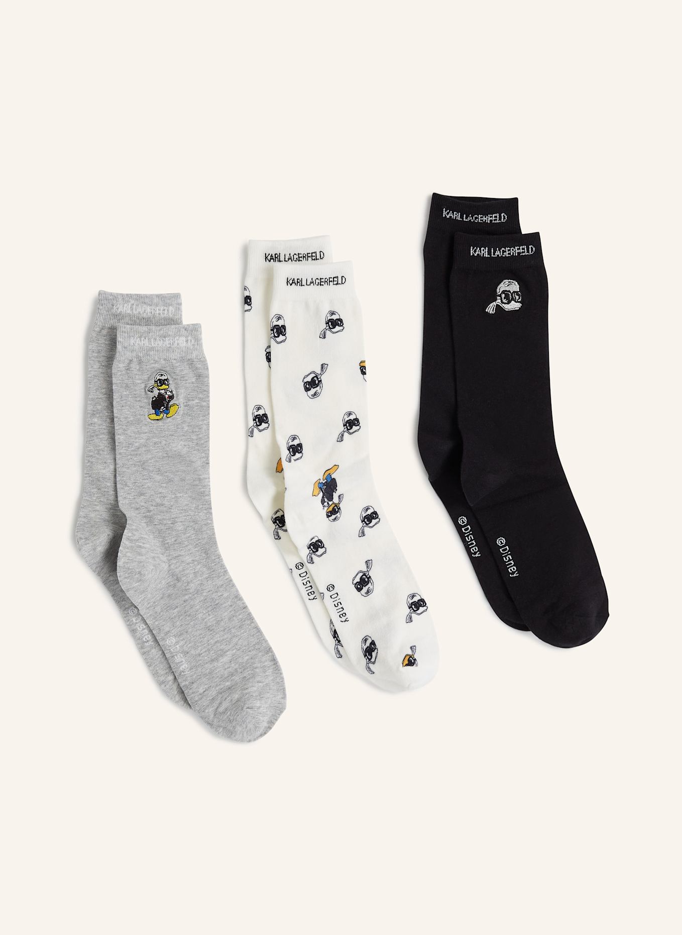 KARL LAGERFELD DISNEY X KL 3er-Pack Socken: SCHWARZ