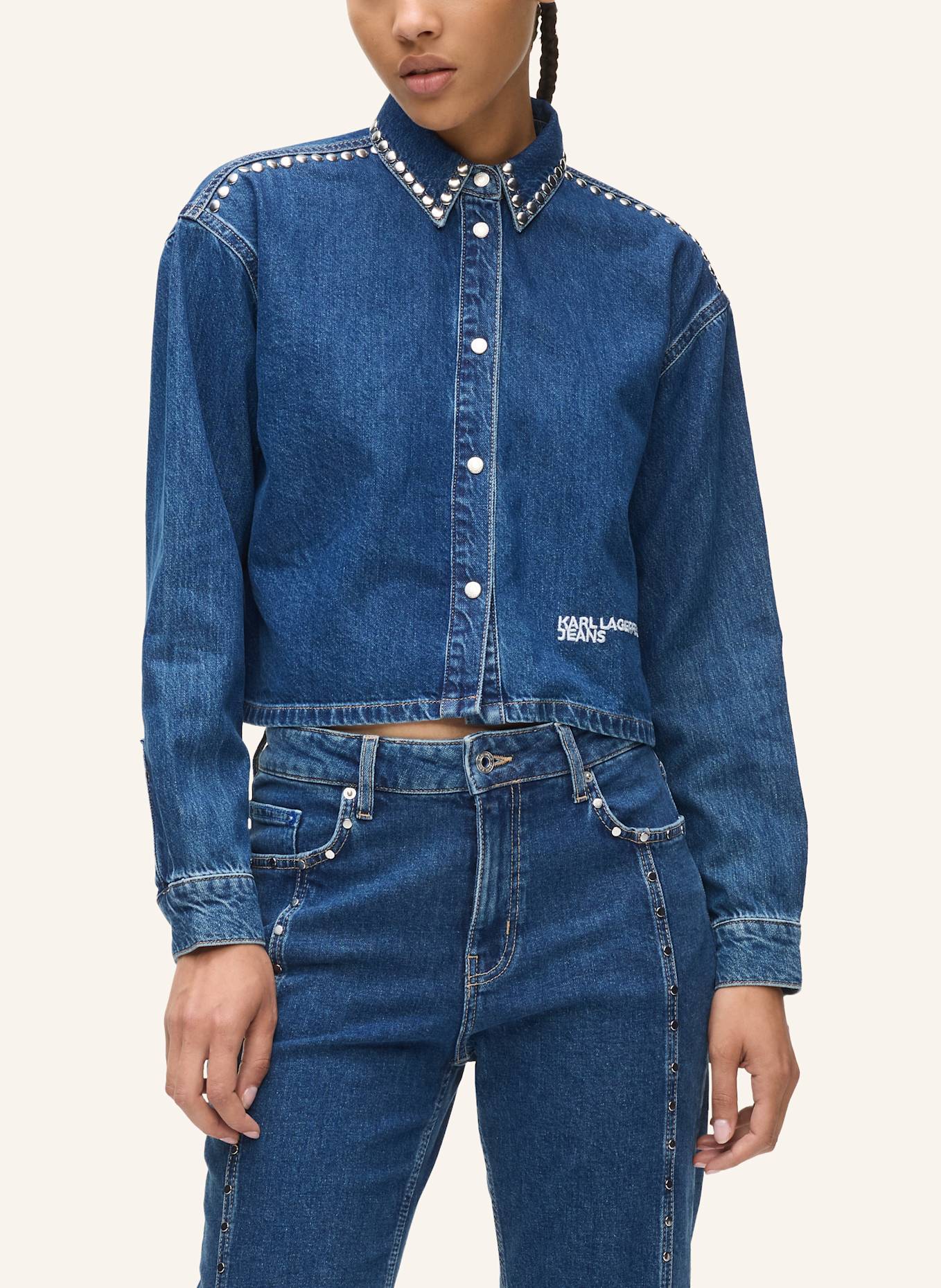 KARL LAGERFELD JEANS Bluse: DUNKELBLAU