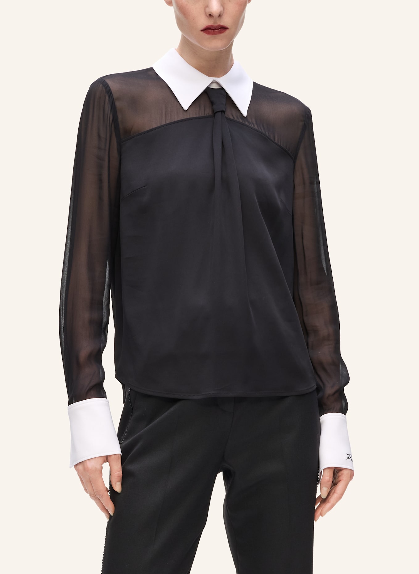 KARL LAGERFELD Bluse: SCHWARZ