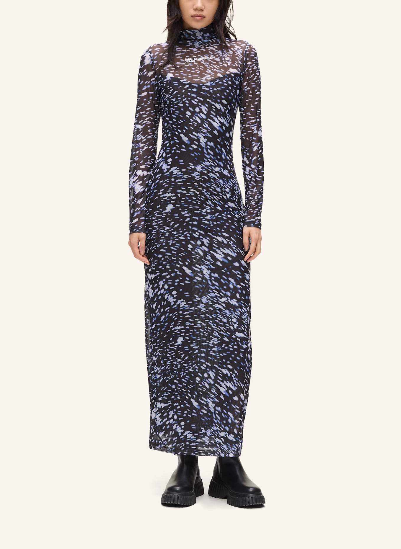 KARL LAGERFELD JEANS Kleid: SCHWARZ/ BLAU