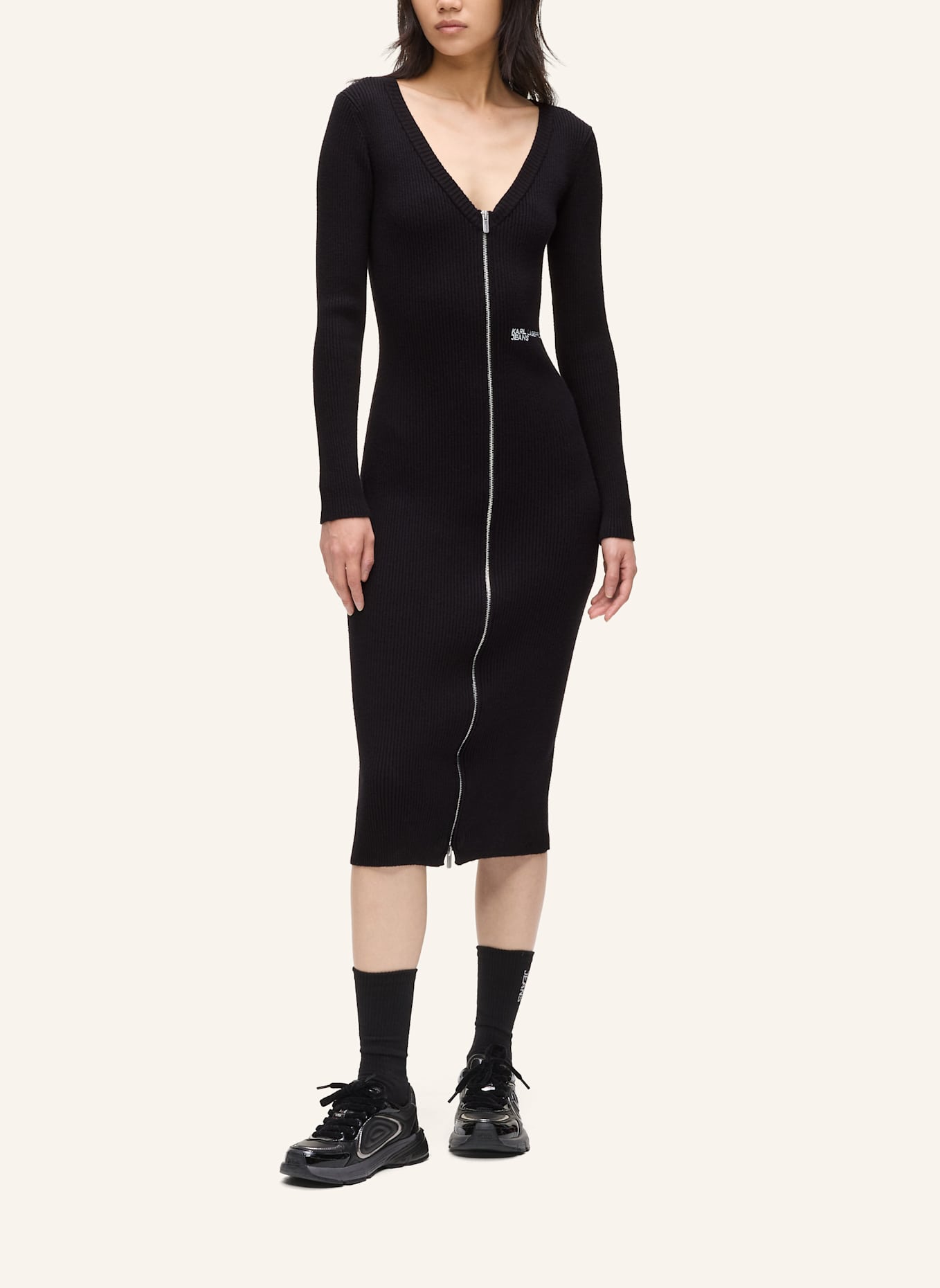 KARL LAGERFELD JEANS Kleid: SCHWARZ