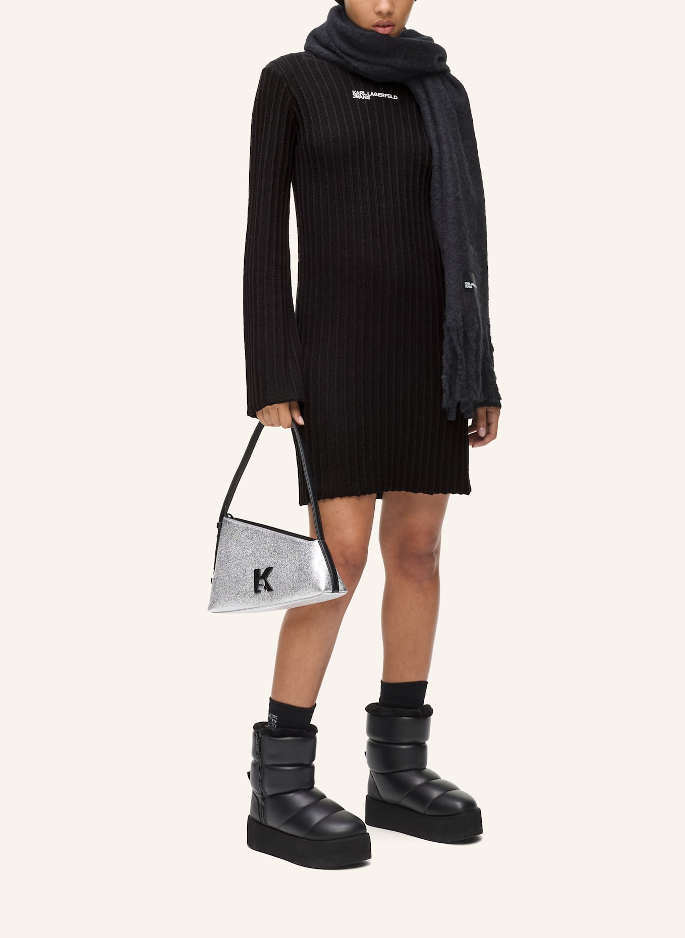 KARL LAGERFELD JEANS Kleid: SCHWARZ