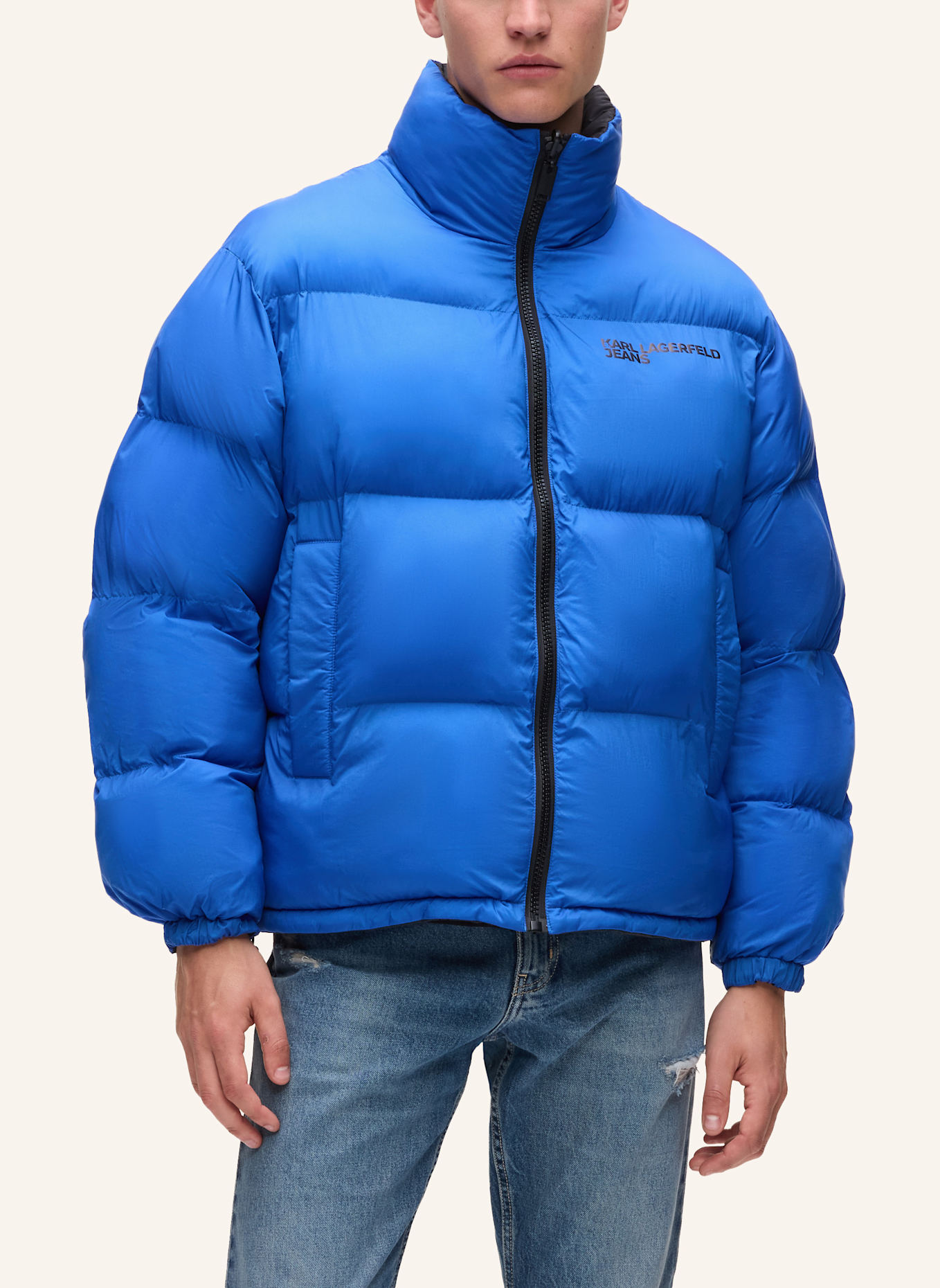 KARL LAGERFELD JEANS Jacke: SCHWARZ/ BLAU