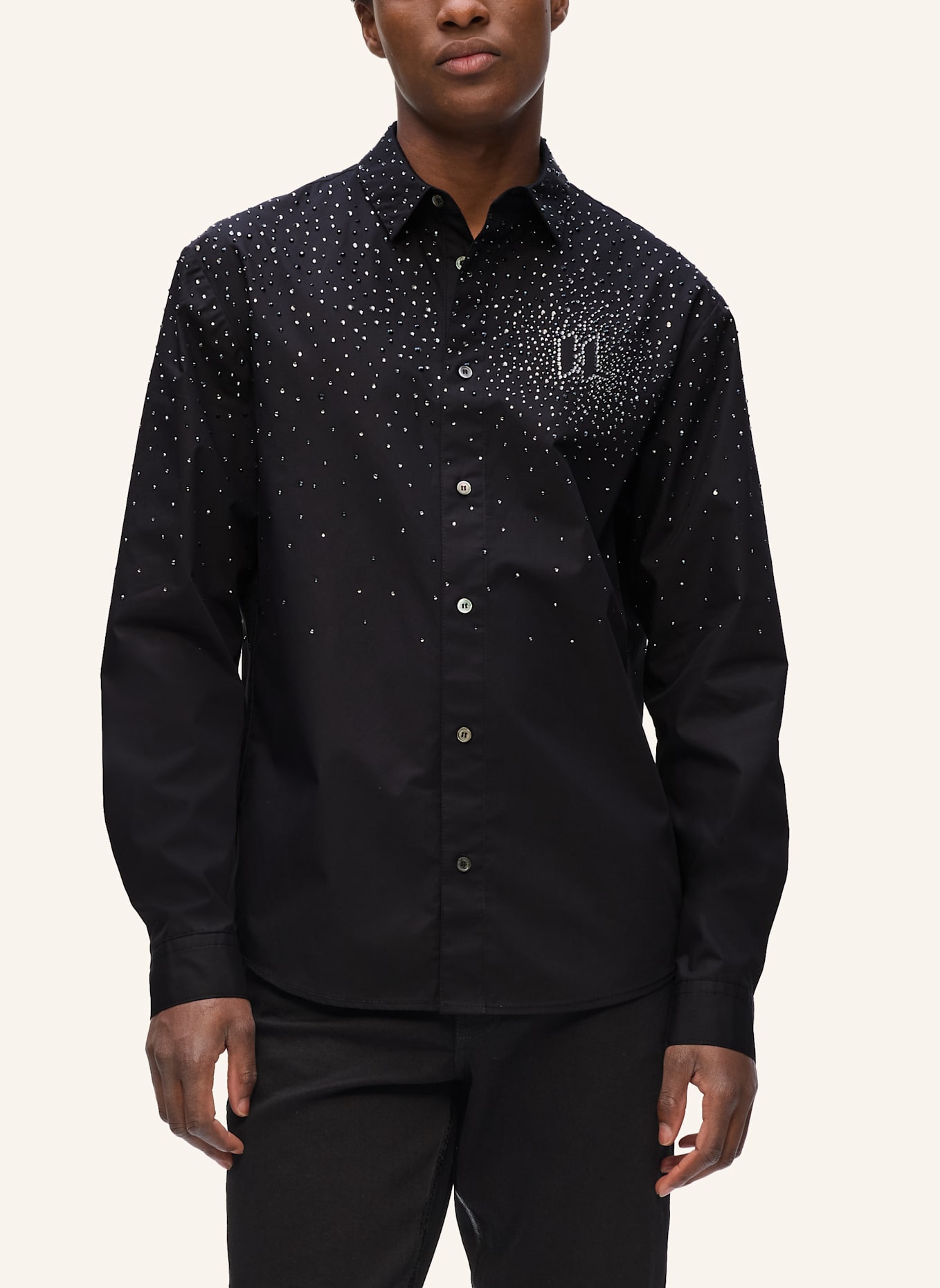 KARL LAGERFELD Hemd: SCHWARZ