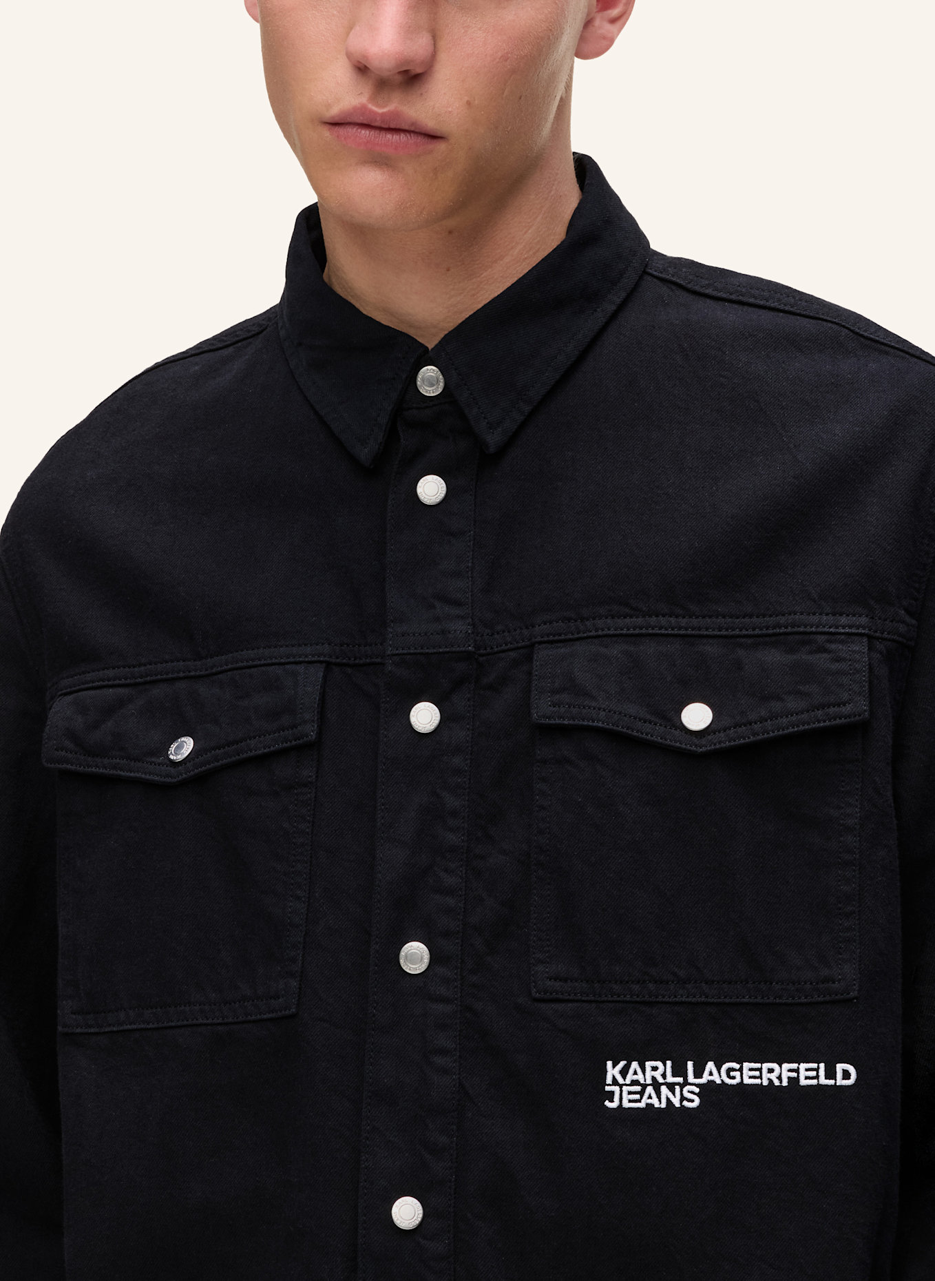 KARL LAGERFELD JEANS Hemd: SCHWARZ