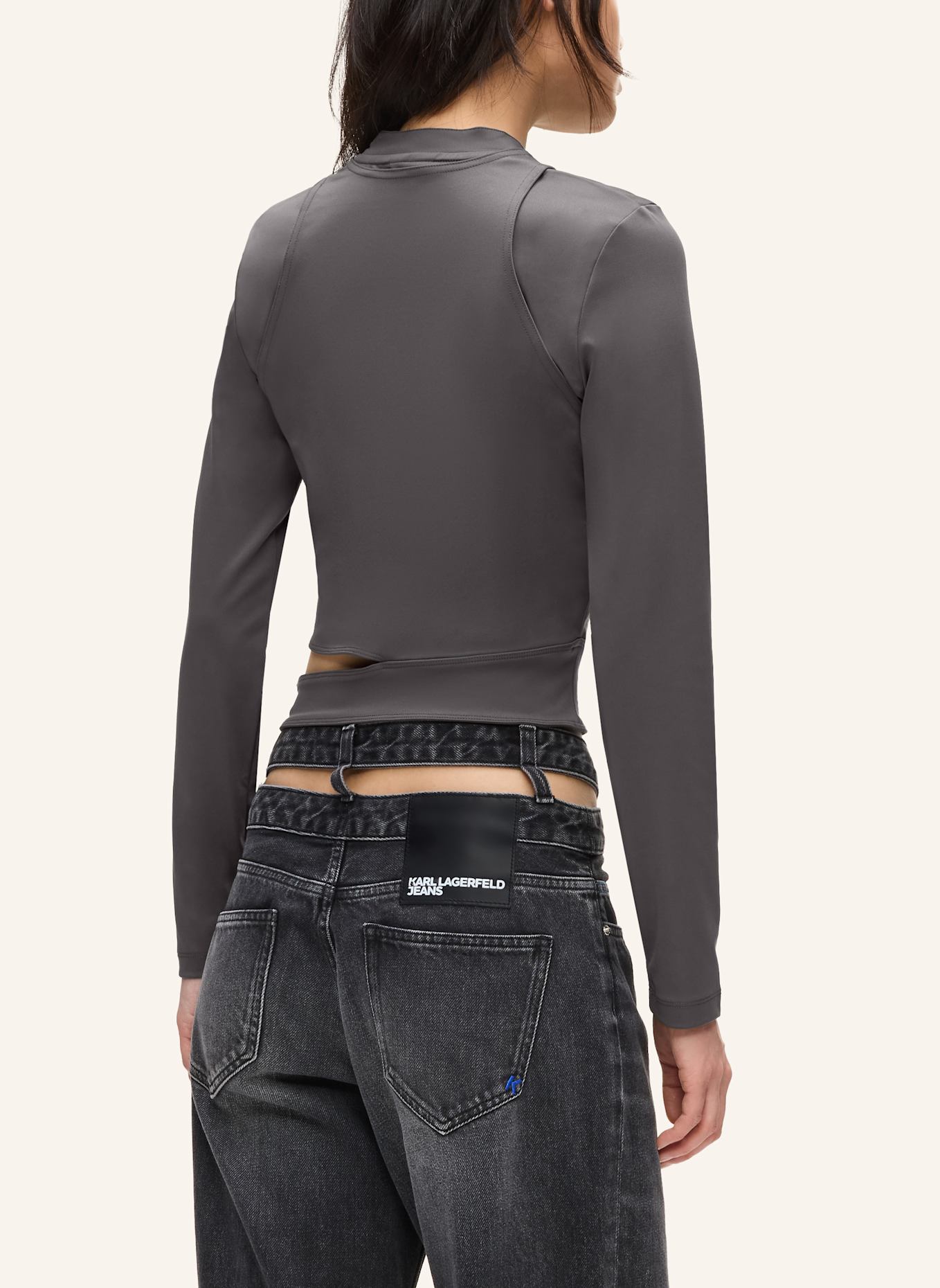 KARL LAGERFELD JEANS Top: DUNKELGRAU