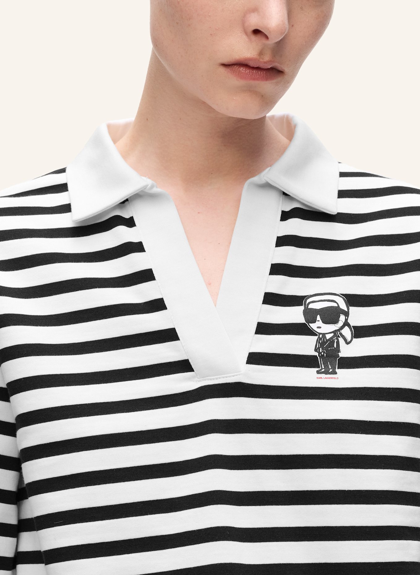 KARL LAGERFELD T-shirt: SCHWARZ/ BEIGE