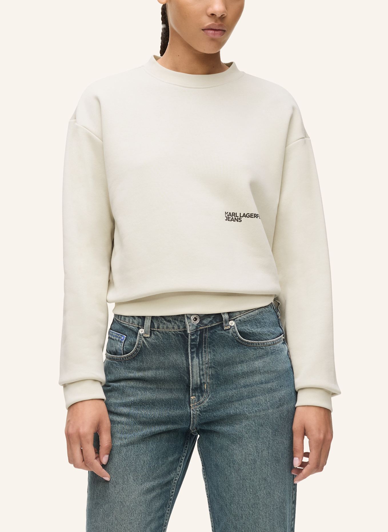 KARL LAGERFELD JEANS Hoodie: WEISS