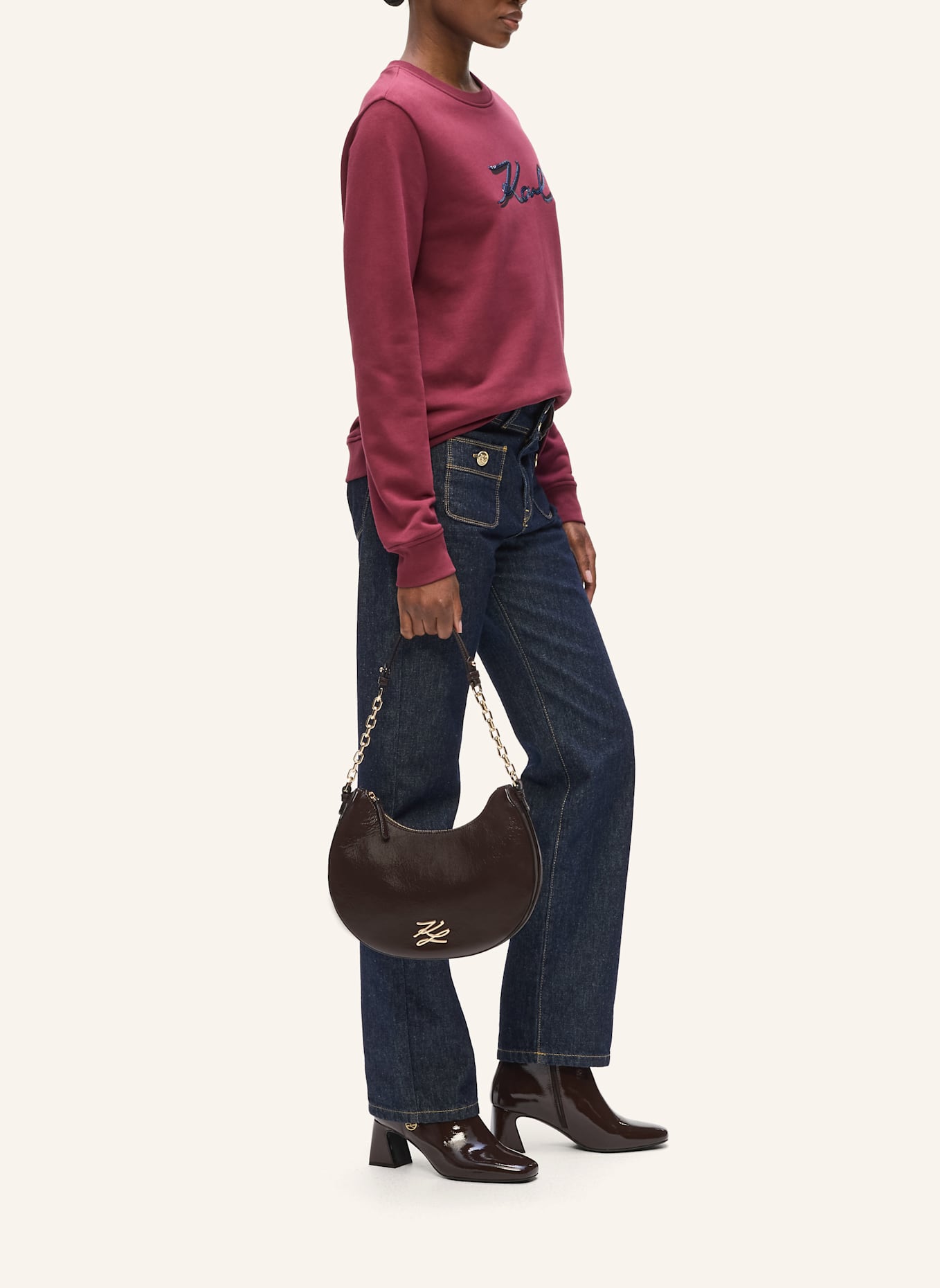 KARL LAGERFELD K/Autograph Schultertasche: BRAUN