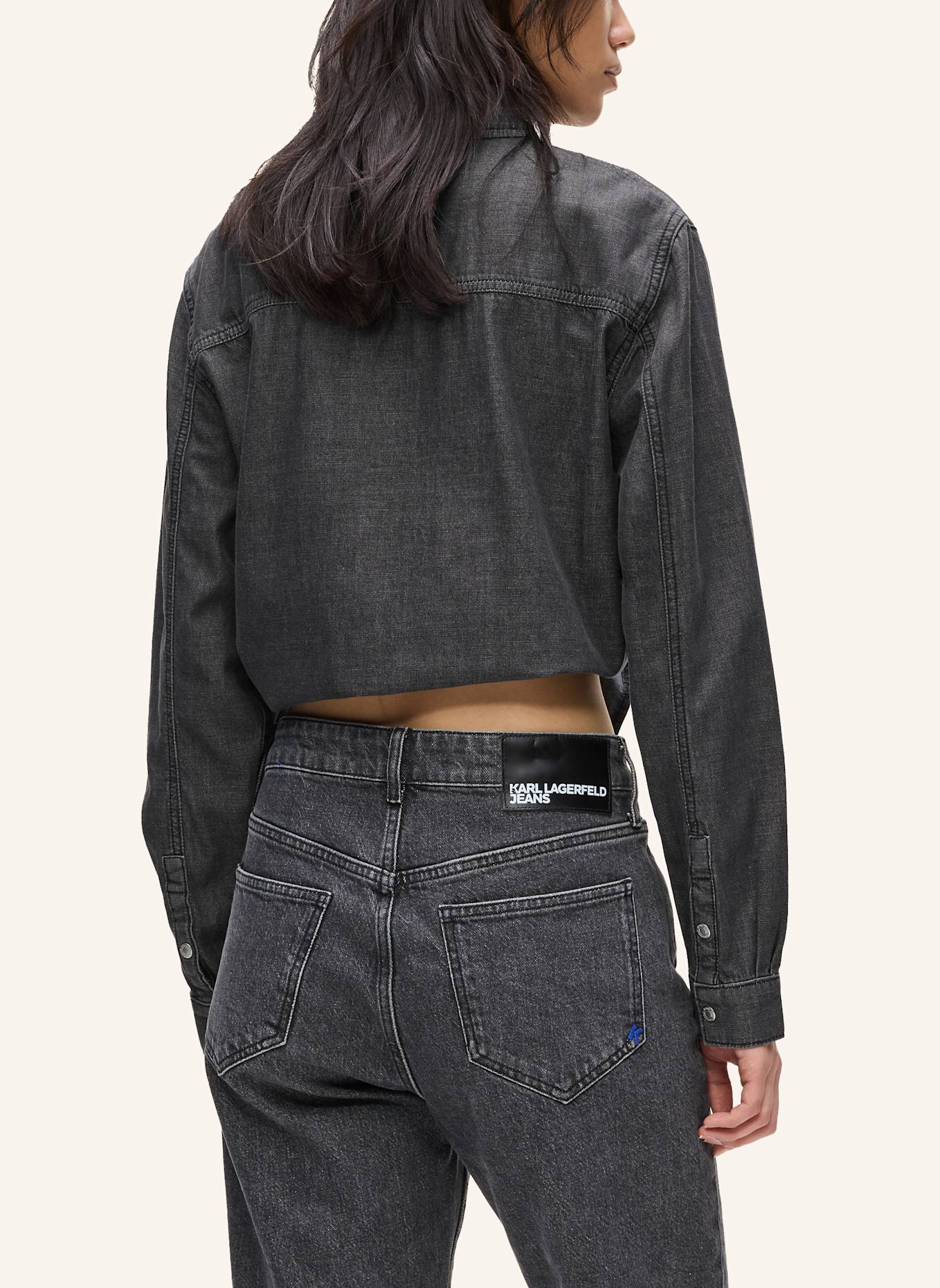 KARL LAGERFELD JEANS Bluse: SCHWARZ