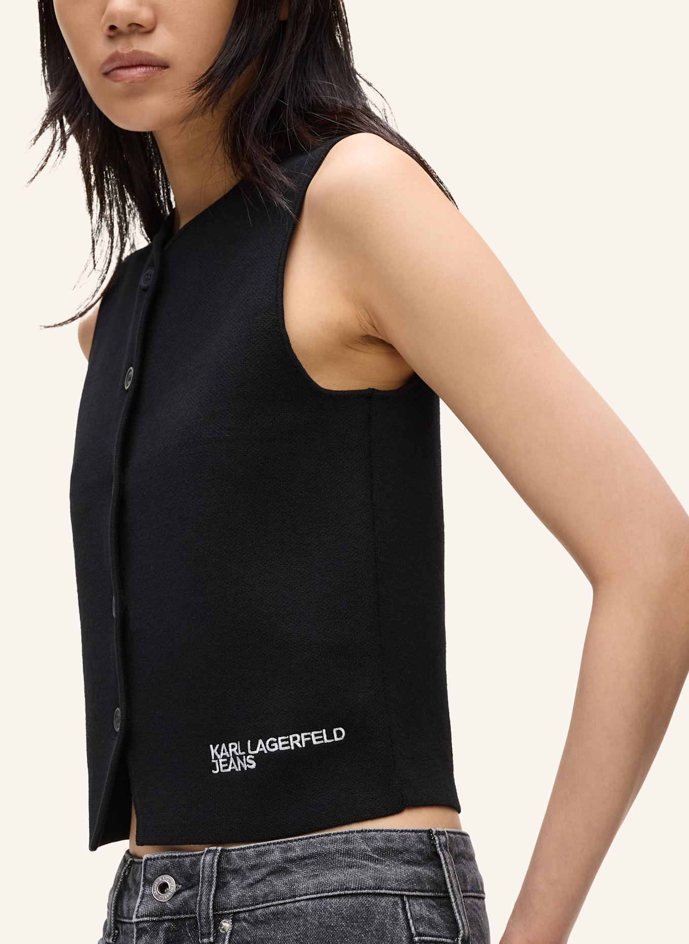 KARL LAGERFELD JEANS Top: SCHWARZ
