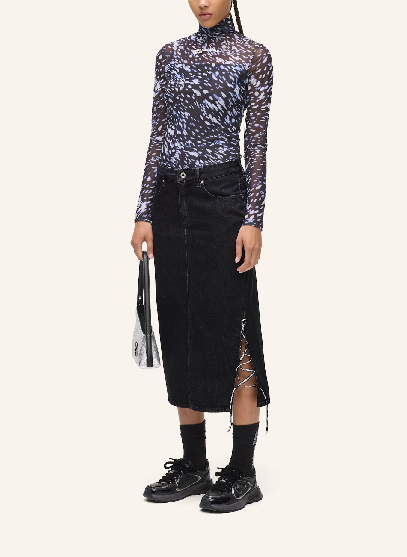 KARL LAGERFELD JEANS Rock: SCHWARZ