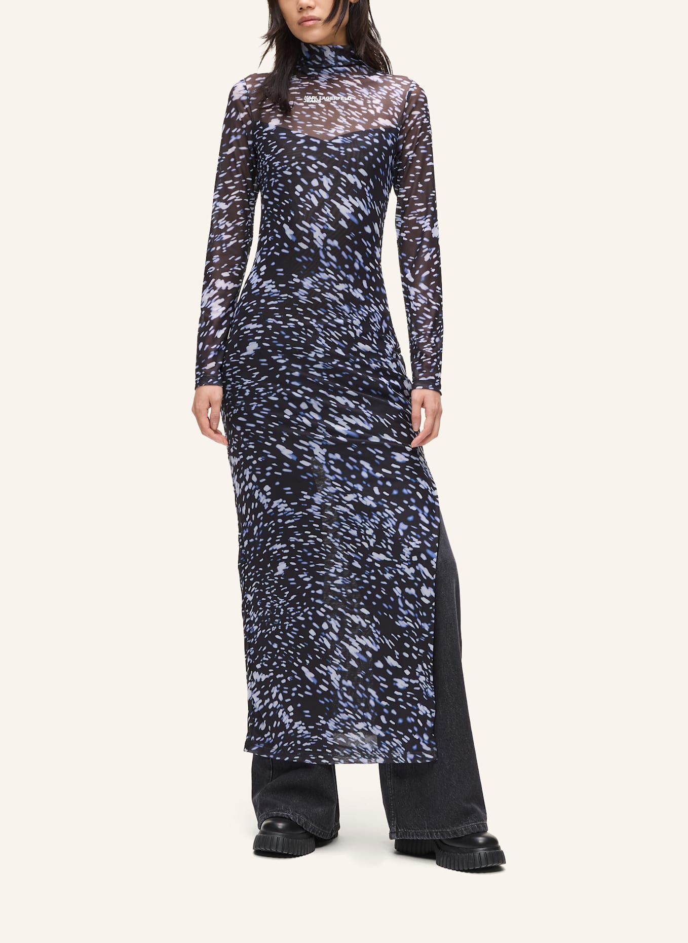 KARL LAGERFELD JEANS Kleid: SCHWARZ/ BLAU