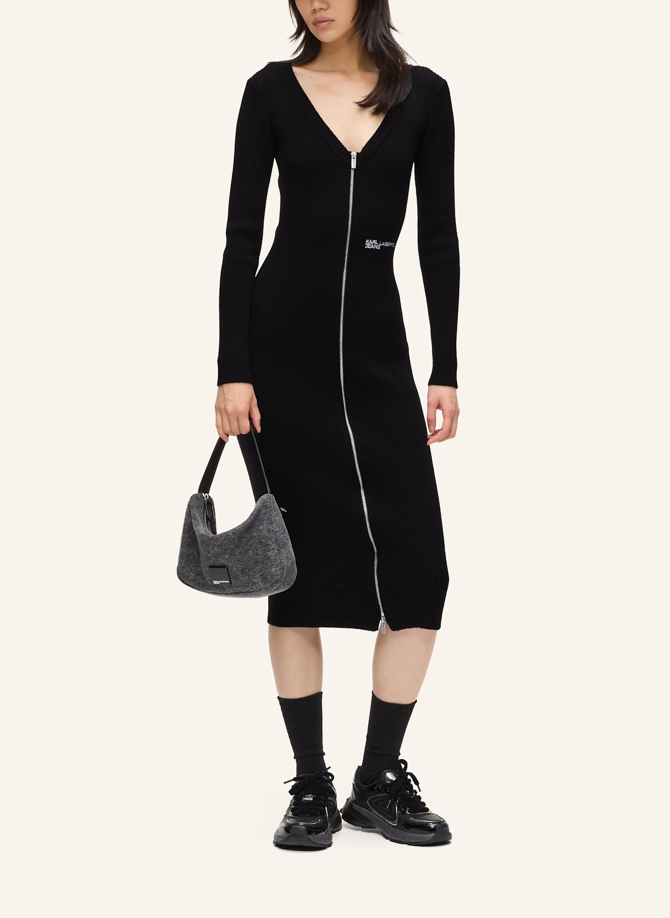 KARL LAGERFELD JEANS Kleid: SCHWARZ