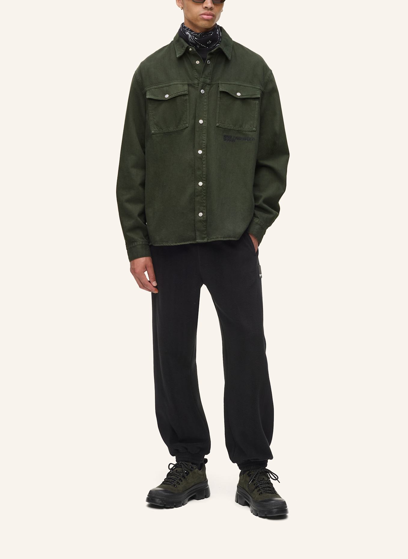 KARL LAGERFELD JEANS Hemd: DUNKELGRÜN