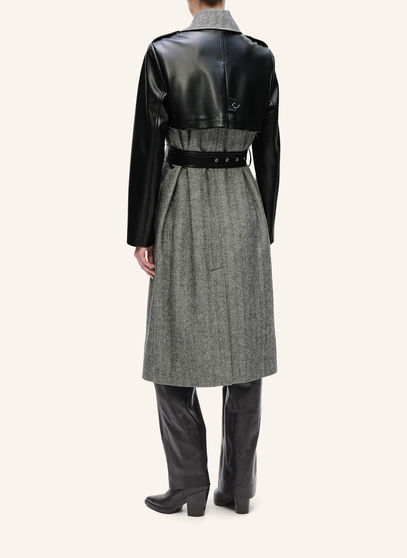 KARL LAGERFELD Mantel: GRAU/ SCHWARZ