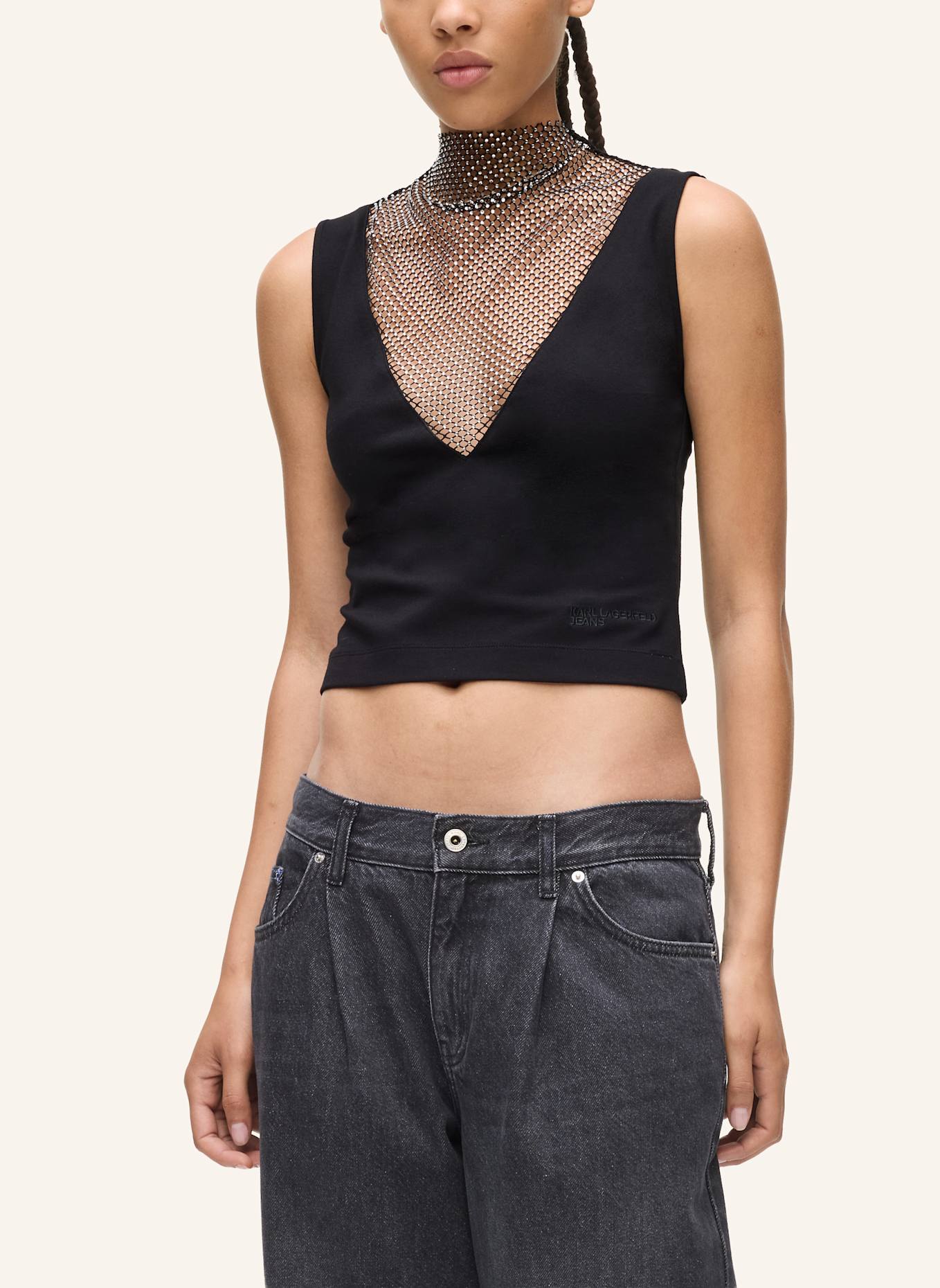 KARL LAGERFELD JEANS Top: SCHWARZ