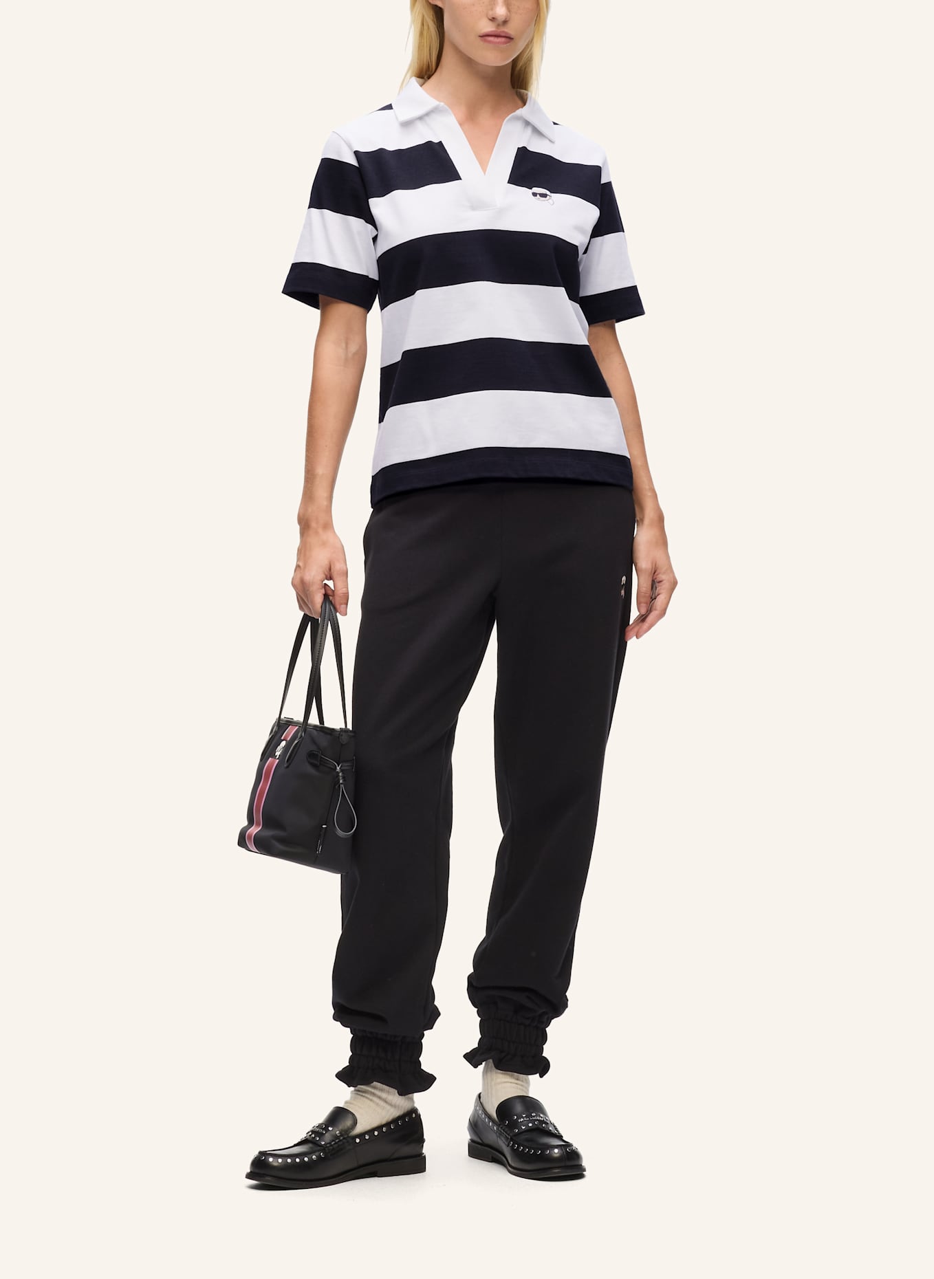 KARL LAGERFELD T-shirt: SCHWARZ/ BEIGE