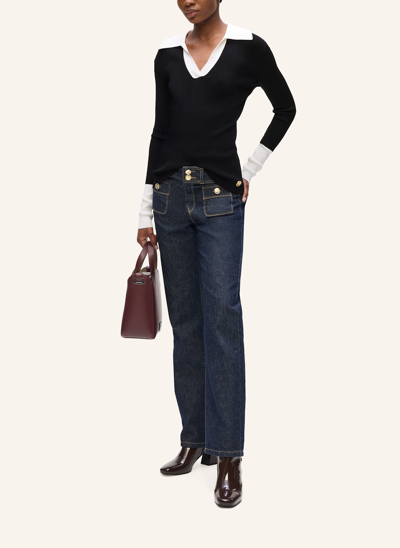 KARL LAGERFELD Top: WEISS/ SCHWARZ