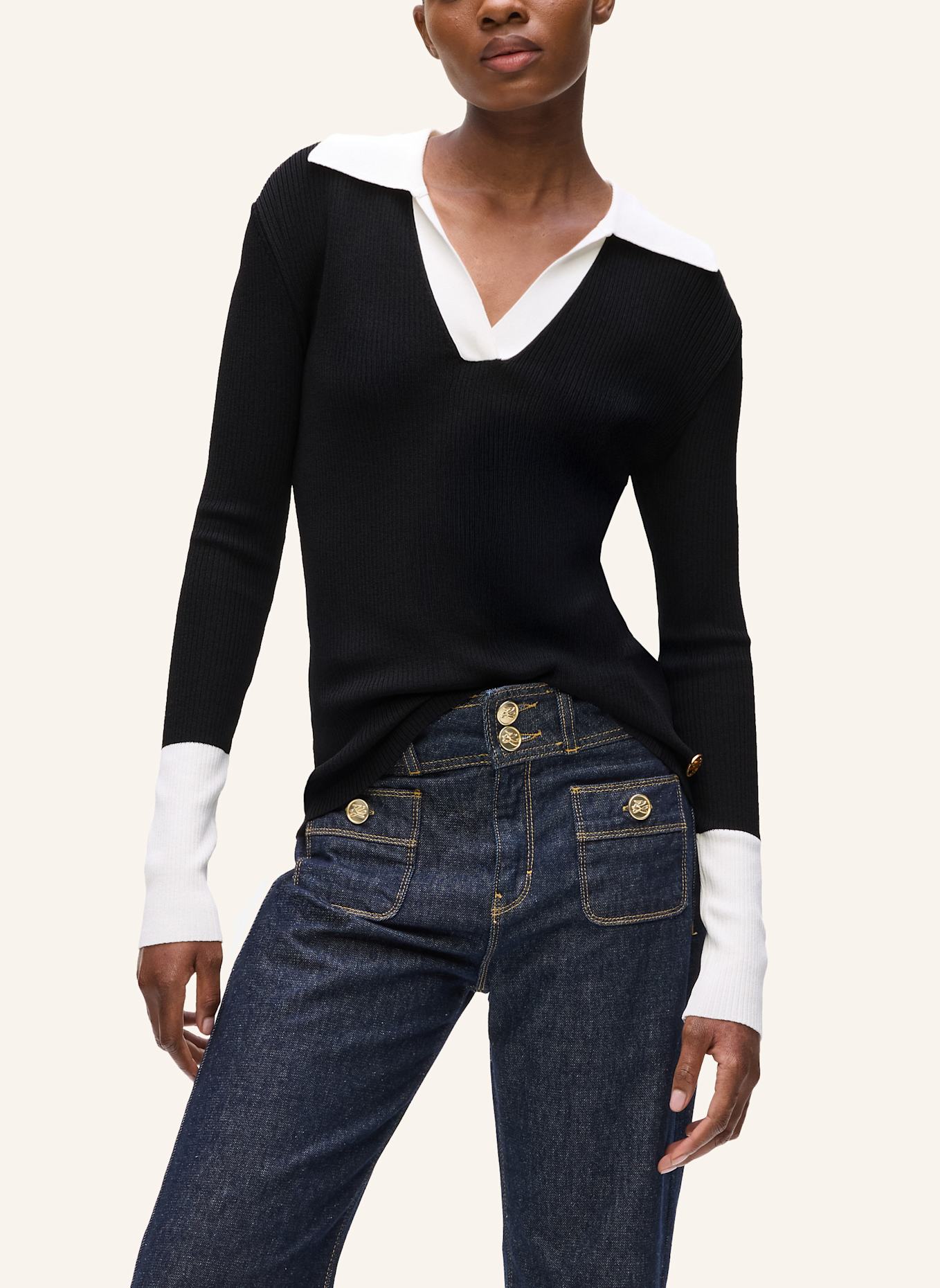 KARL LAGERFELD Top: WEISS/ SCHWARZ