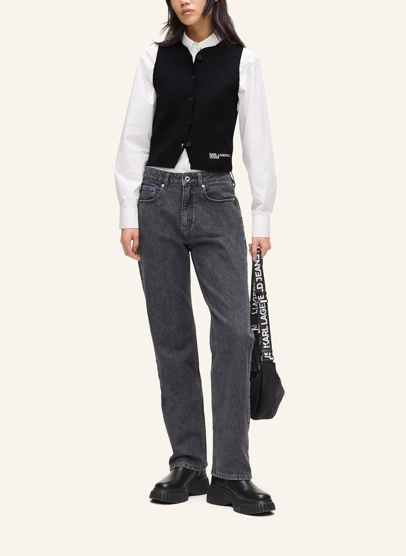 KARL LAGERFELD JEANS Top: SCHWARZ