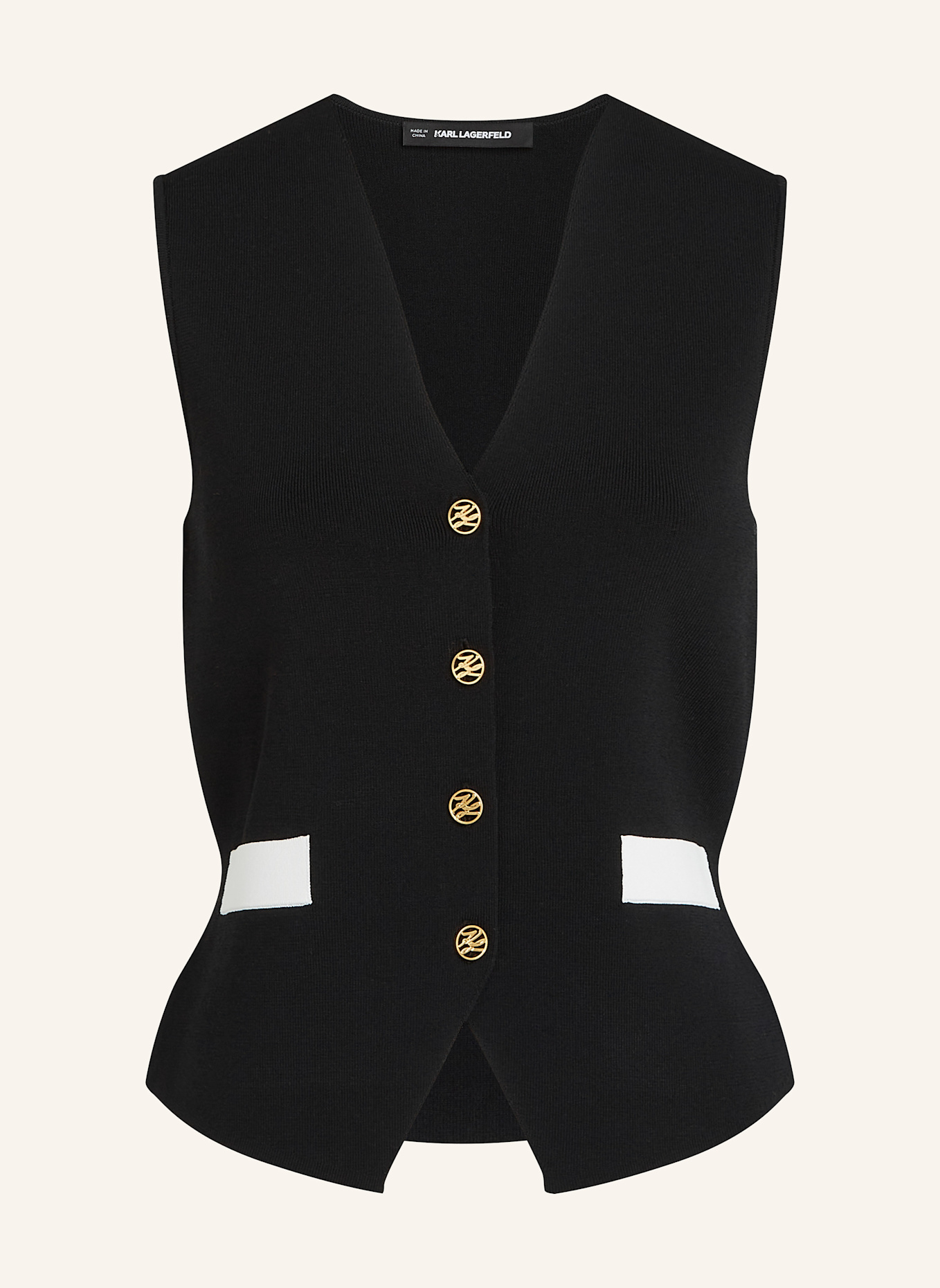 KARL LAGERFELD Top: SCHWARZ