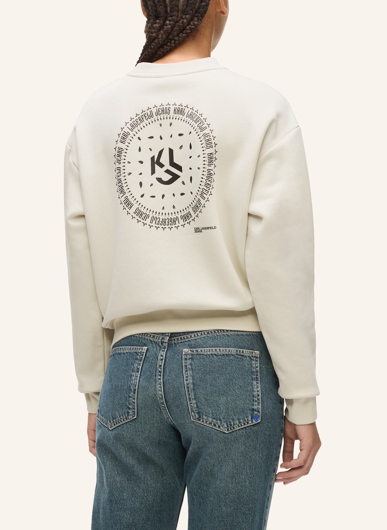 KARL LAGERFELD JEANS Hoodie: WEISS
