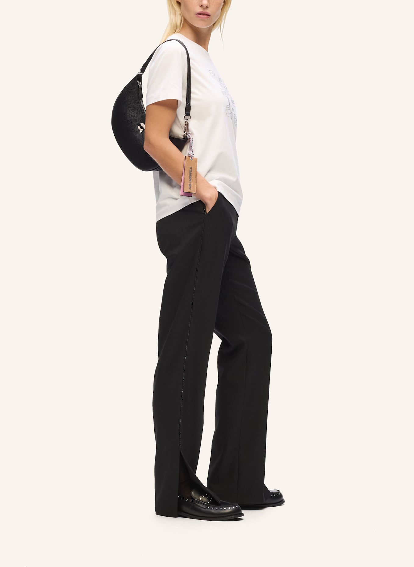 KARL LAGERFELD Schultertasche: SCHWARZ