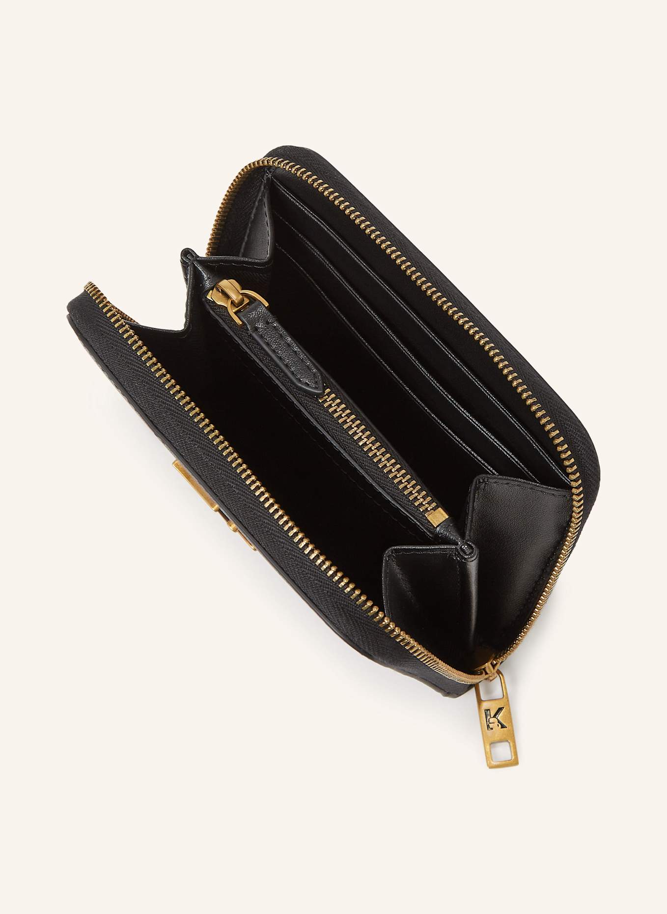 KARL LAGERFELD Geldbörse: SCHWARZ/ GOLD
