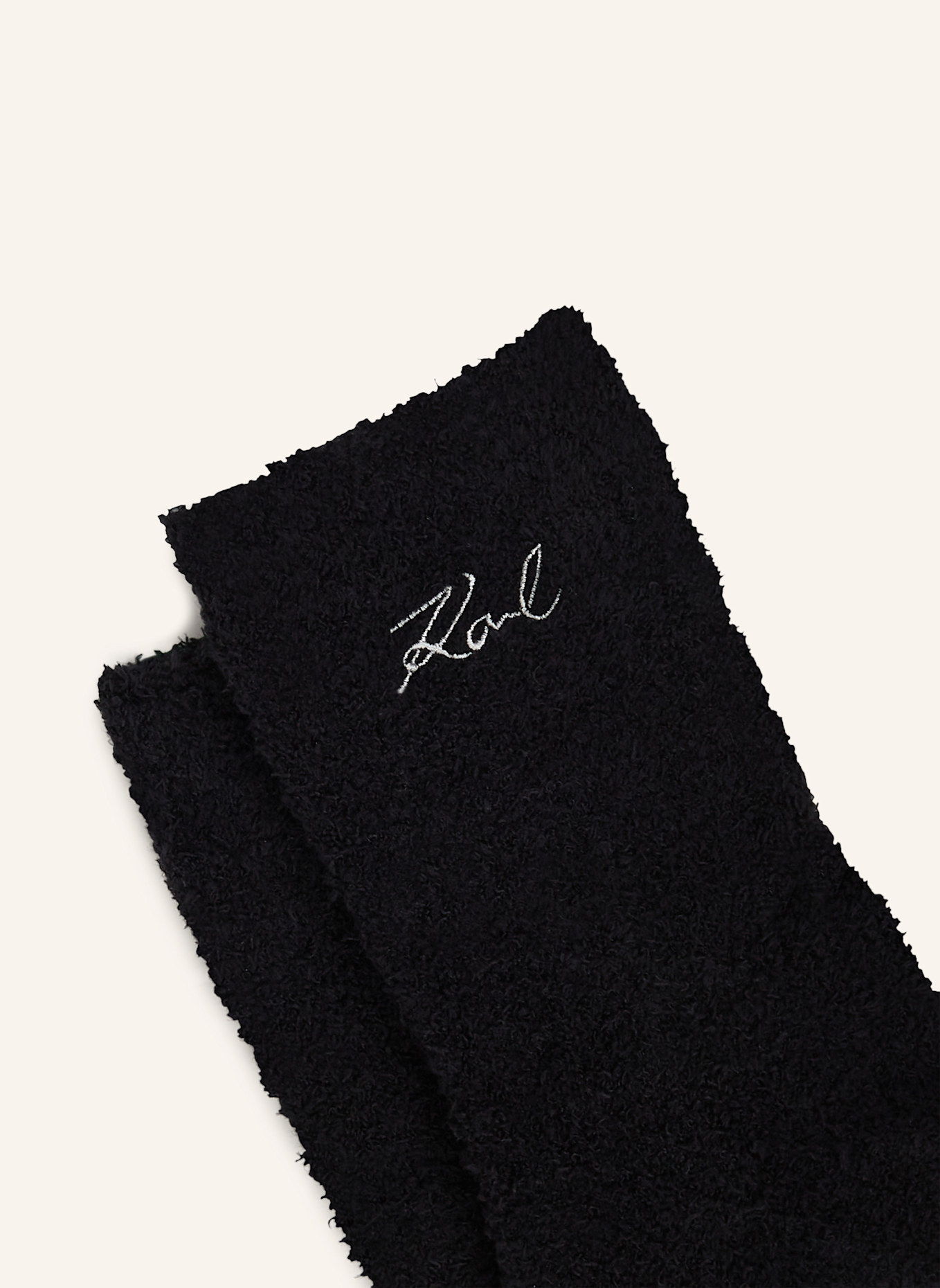 KARL LAGERFELD Socken: BEIGE/ SCHWARZ
