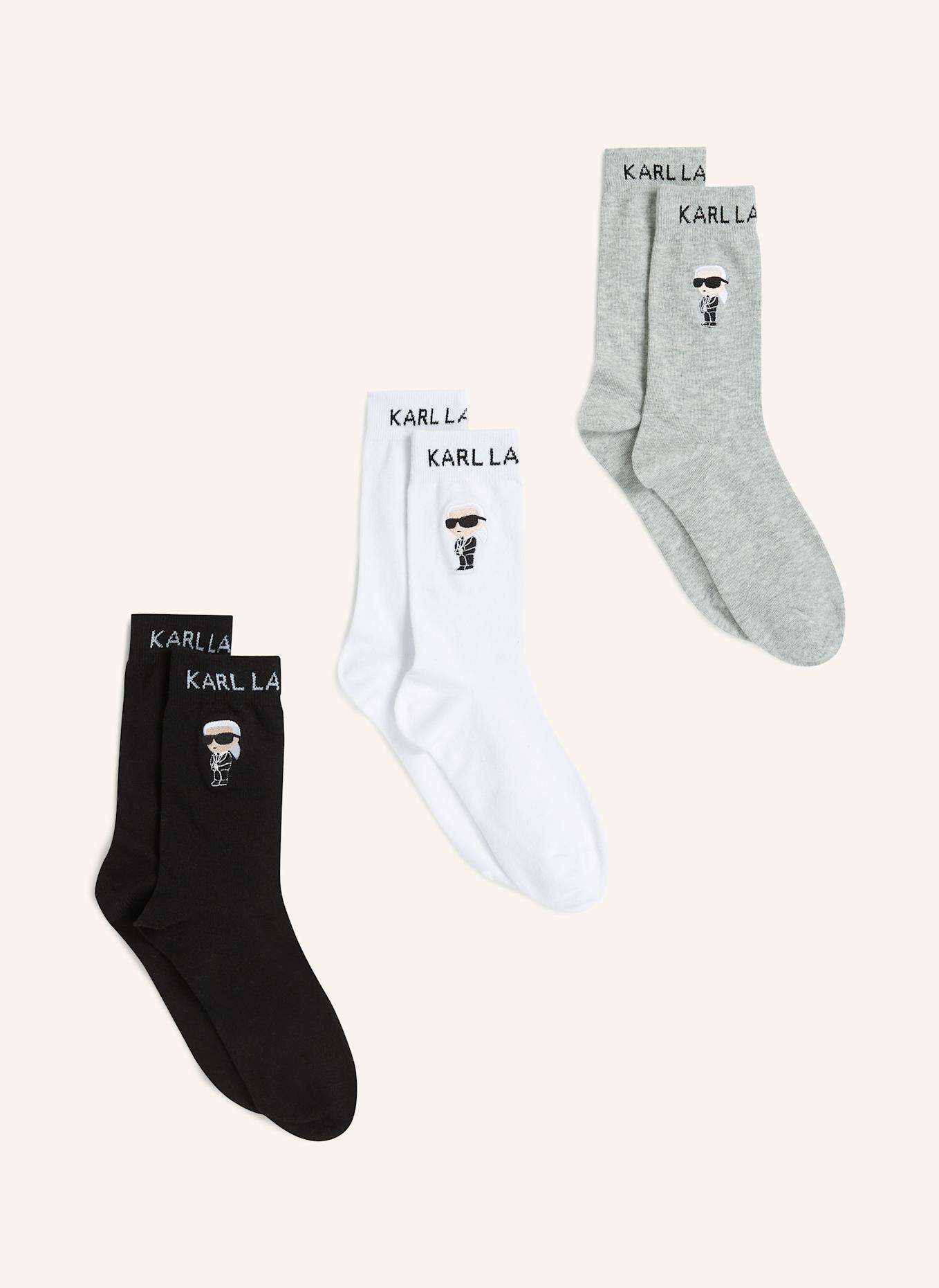 KARL LAGERFELD Socken: SCHWARZ/ GRAU/ WEISS