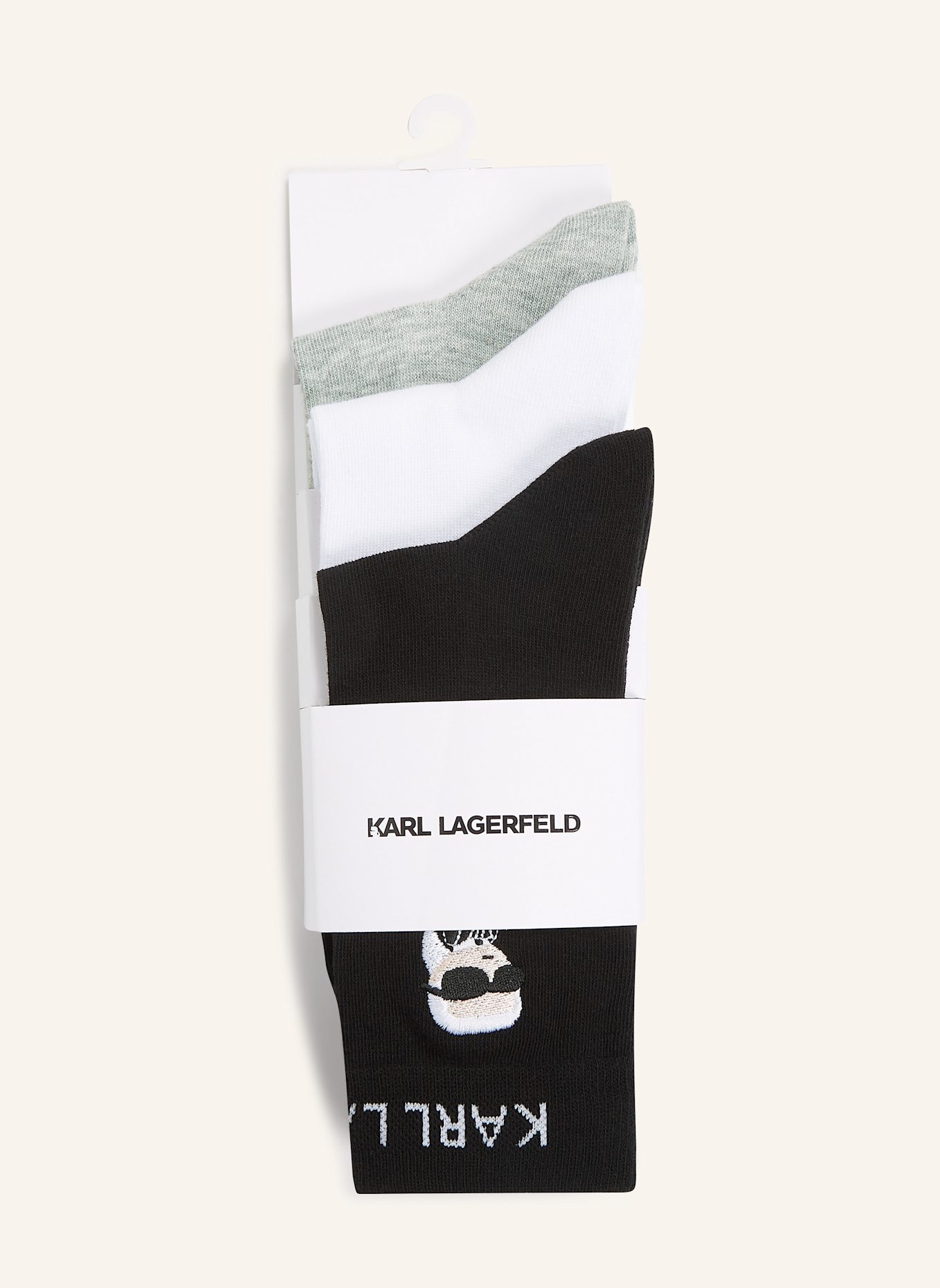 KARL LAGERFELD Socken: SCHWARZ/ GRAU/ WEISS