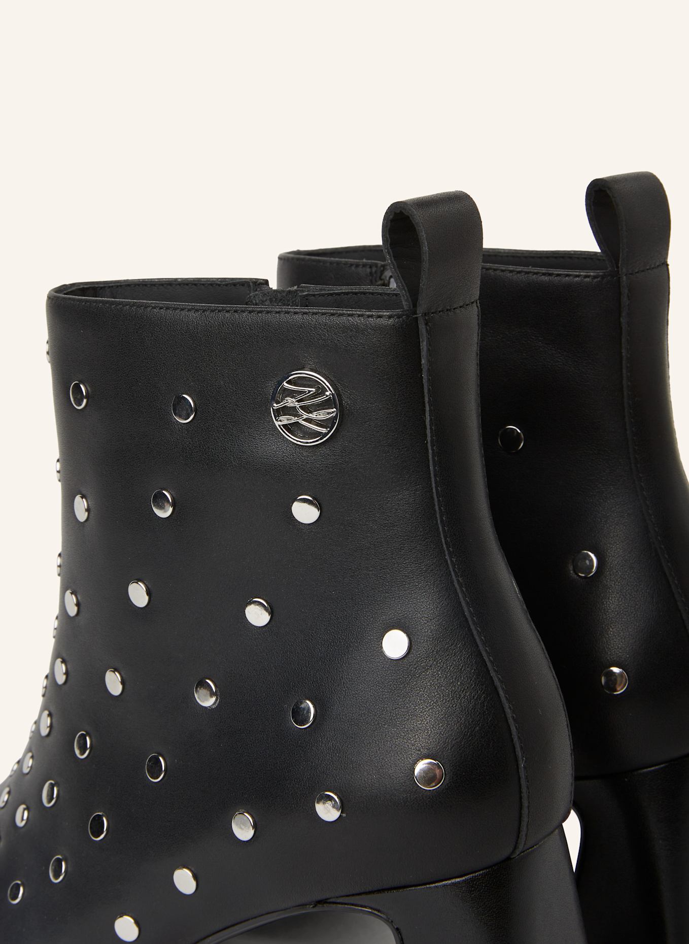 KARL LAGERFELD Stiefel: SCHWARZ/ SILBER