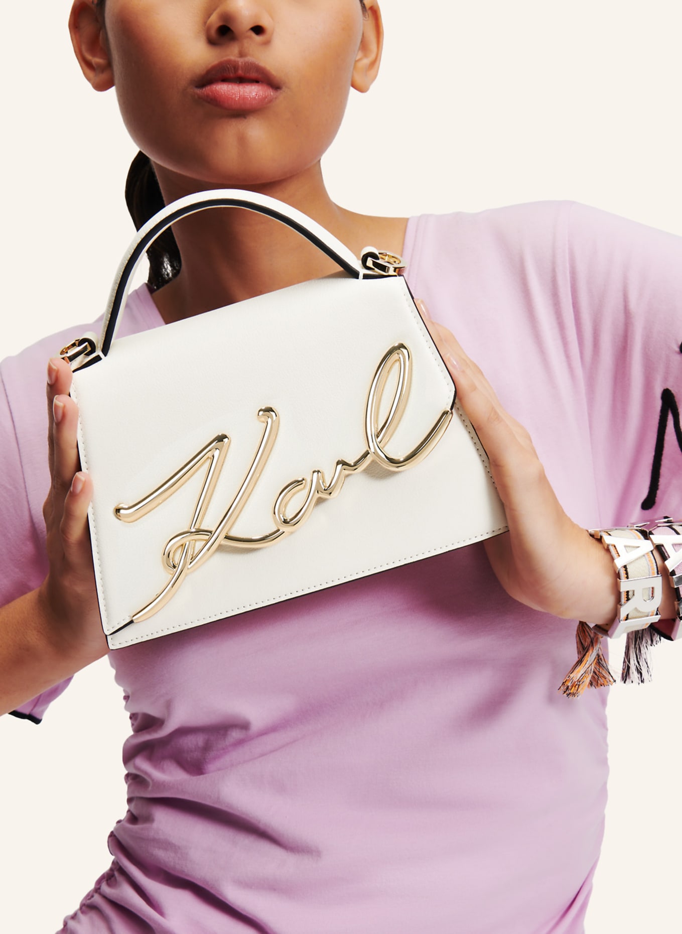 KARL LAGERFELD Umhängetasche: WEISS