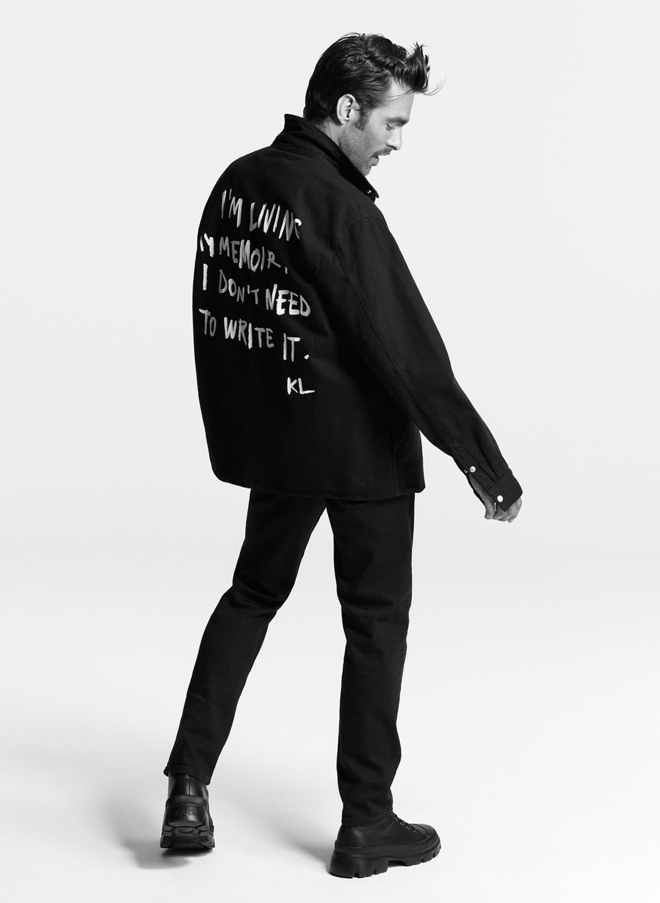 KARL LAGERFELD JEANS Hemd: SCHWARZ