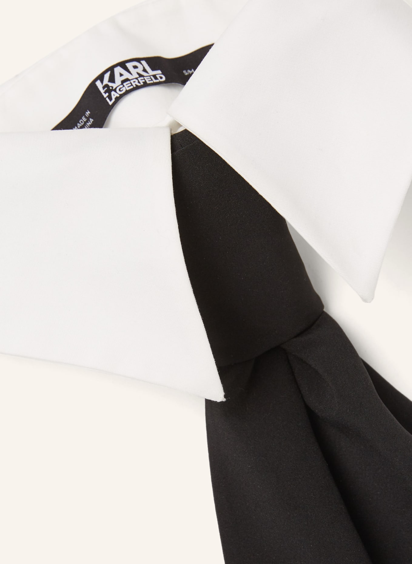 KARL LAGERFELD Krawatte: WEISS/ SCHWARZ