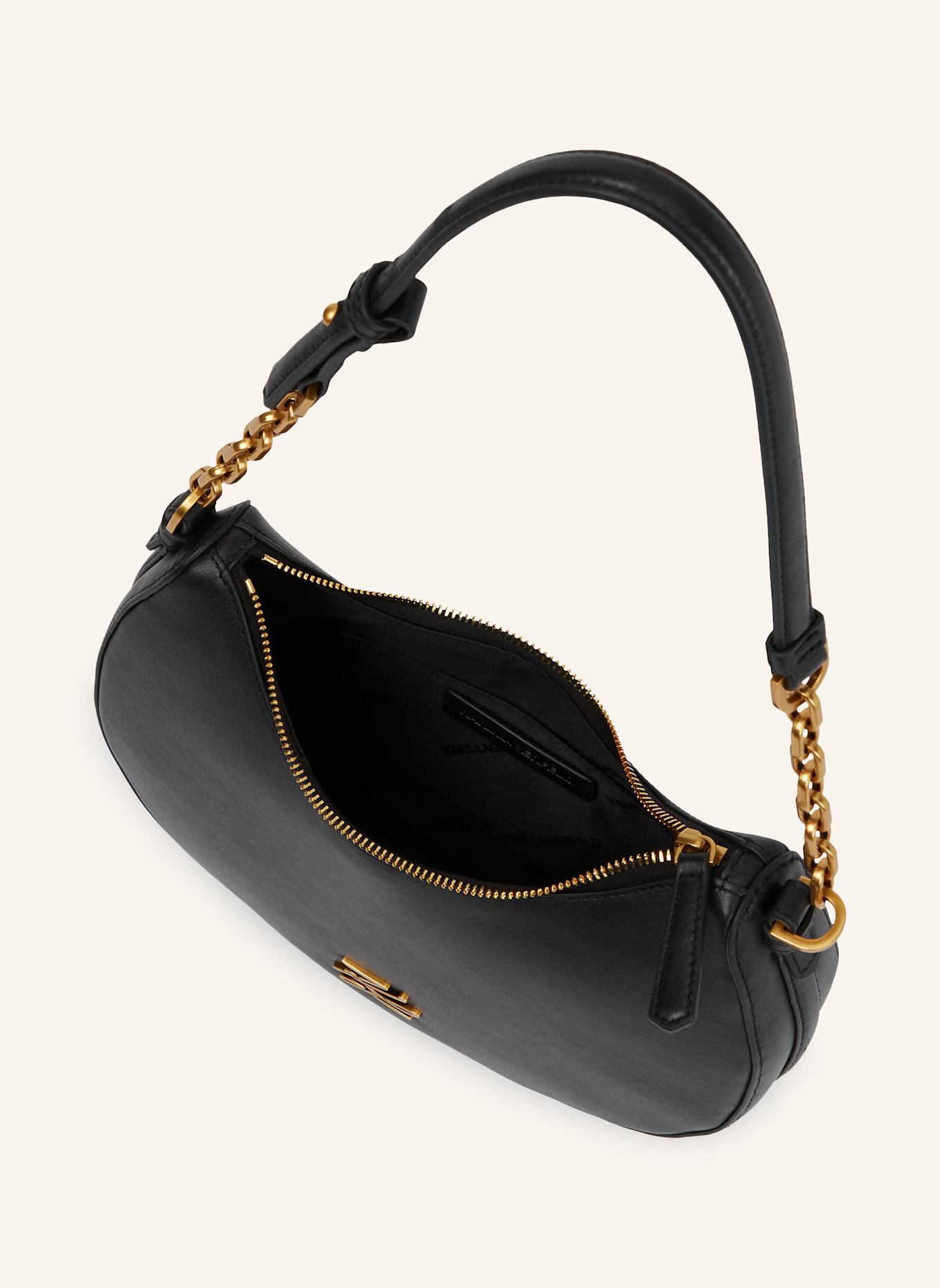 KARL LAGERFELD K/Autograph Schultertasche: SCHWARZ/ GOLD