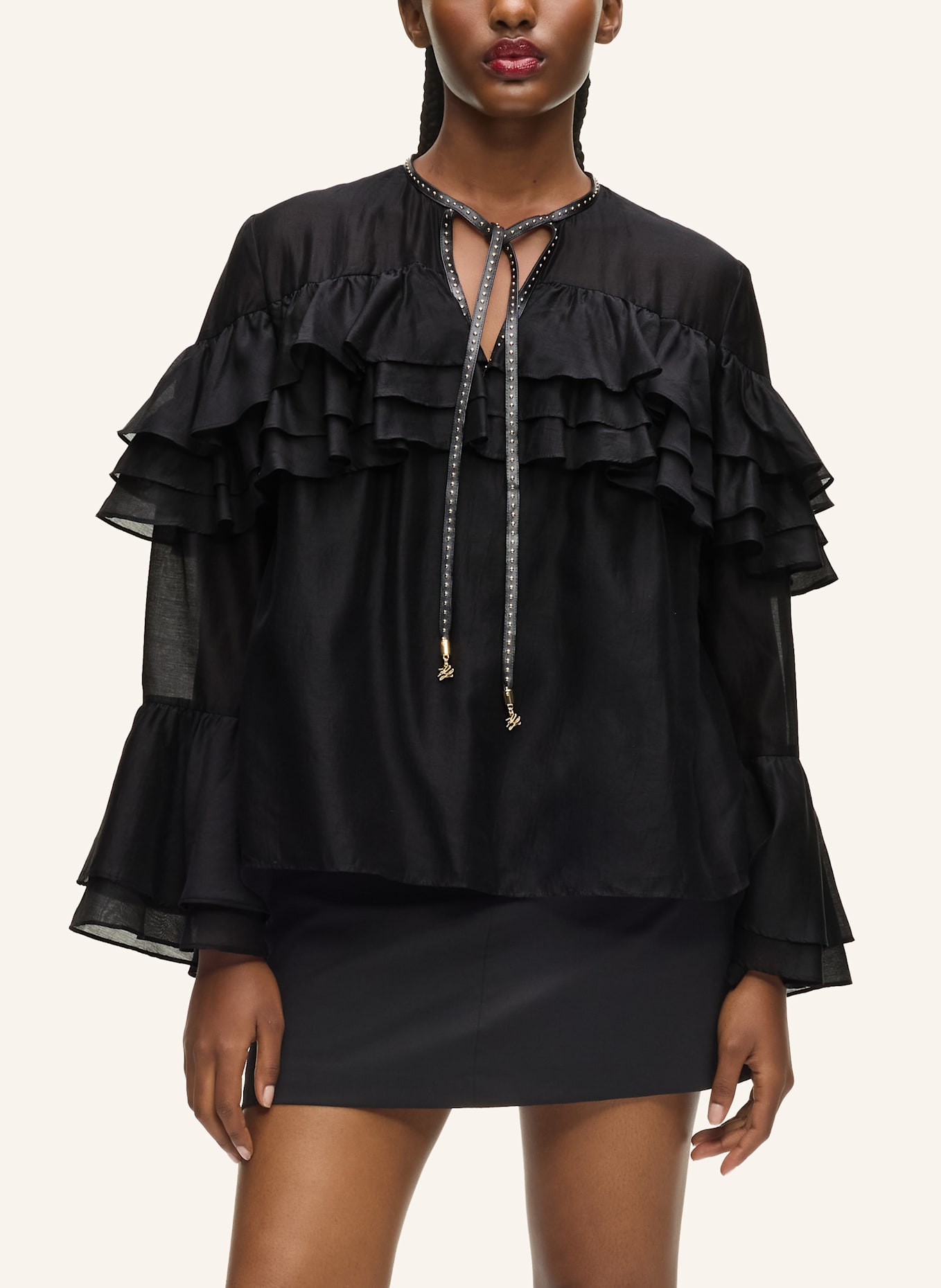 KARL LAGERFELD Bluse: SCHWARZ