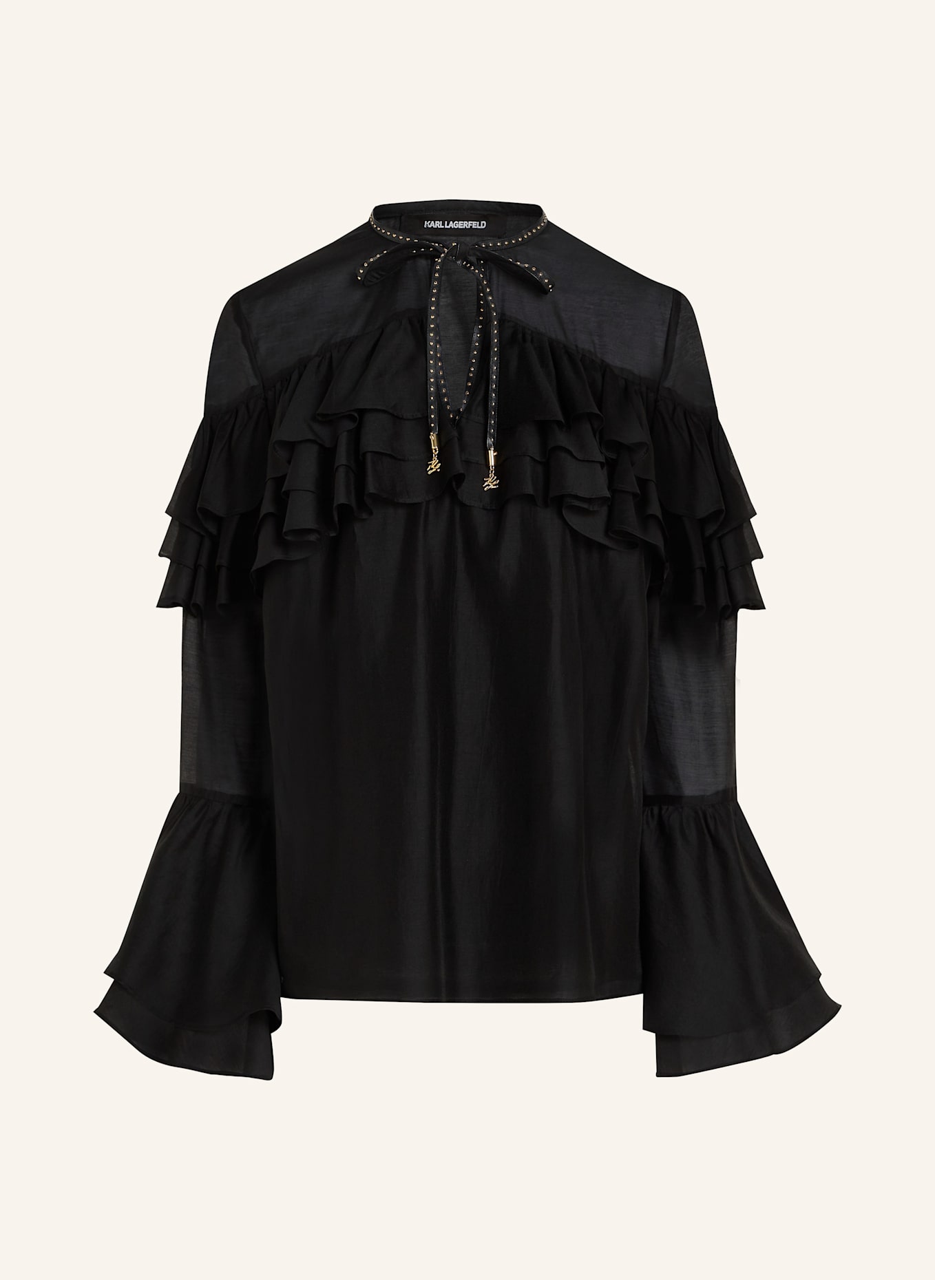 KARL LAGERFELD Bluse: SCHWARZ