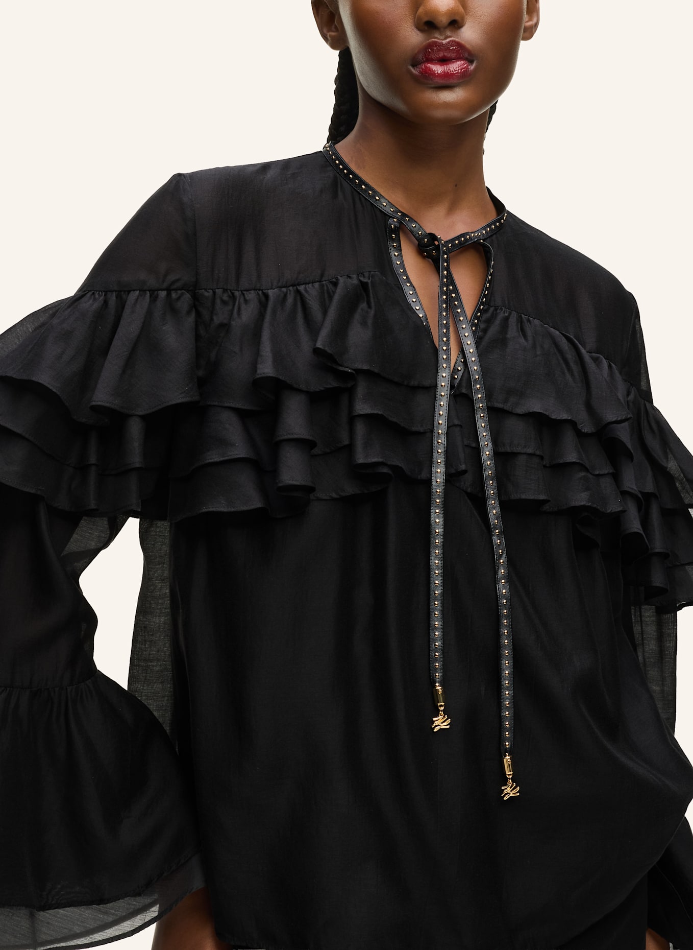 KARL LAGERFELD Bluse: SCHWARZ