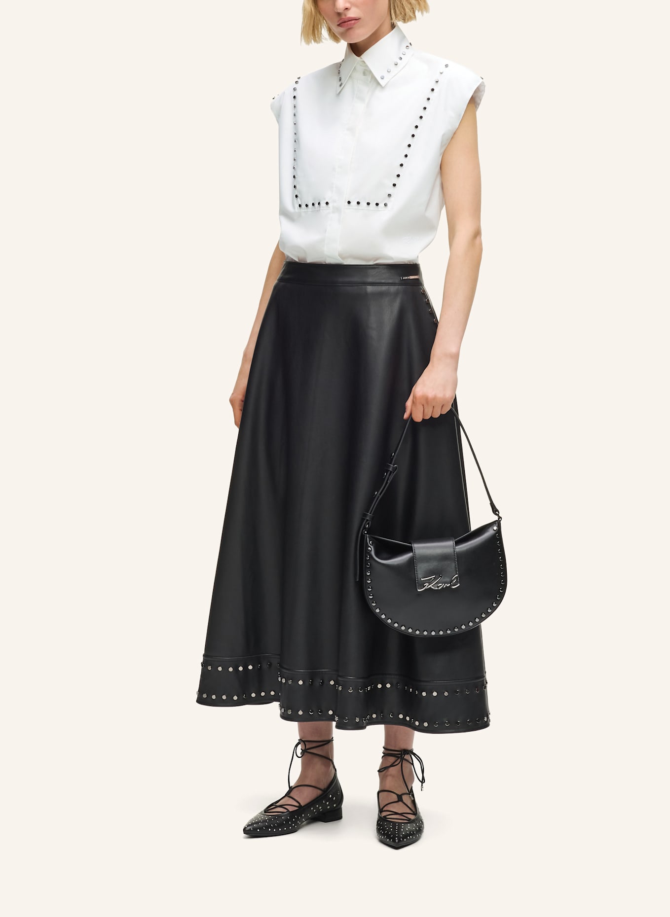 KARL LAGERFELD Bluse: WEISS