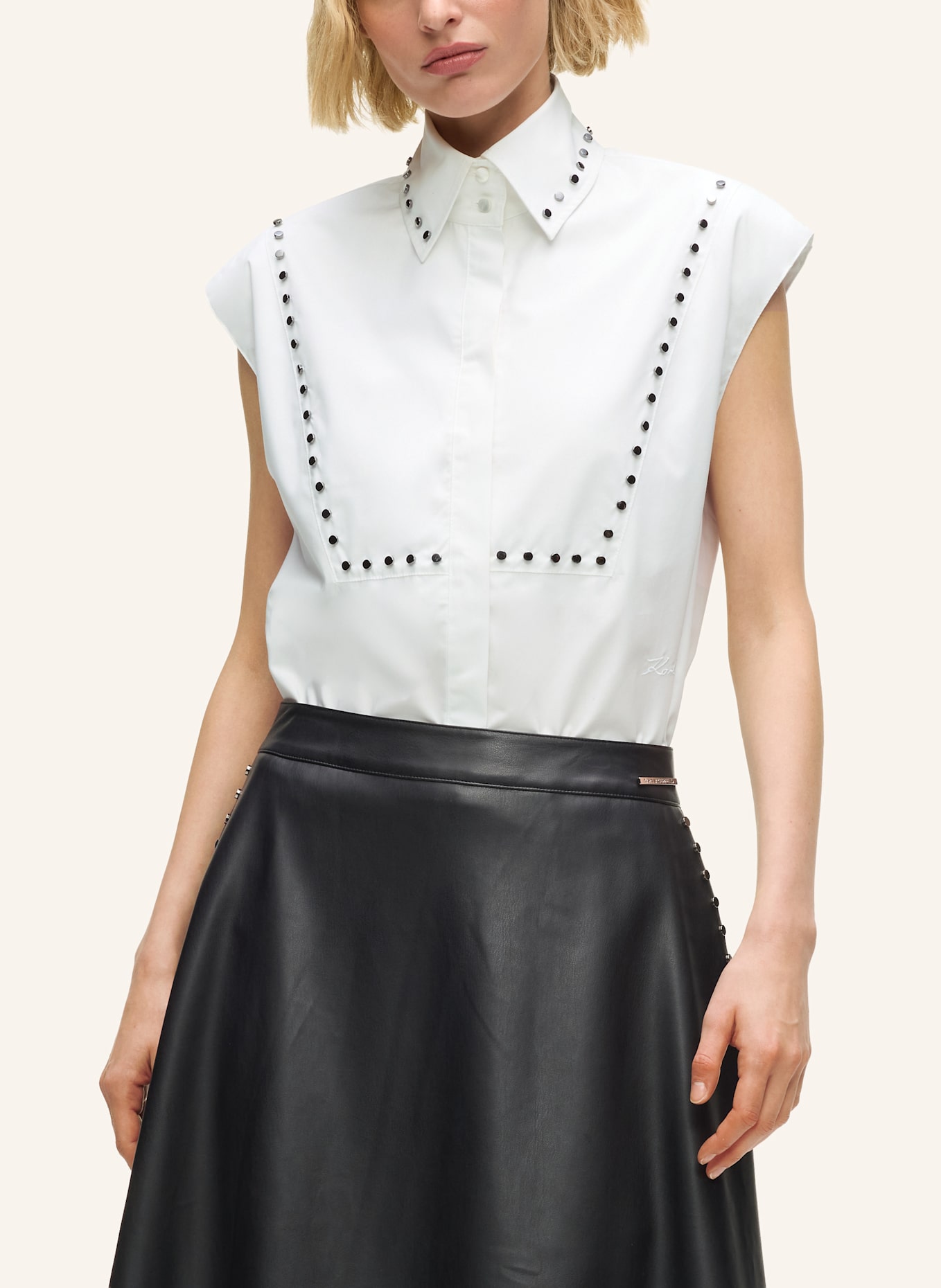 KARL LAGERFELD Bluse: WEISS